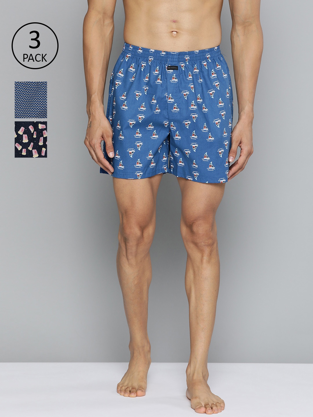 Mast & Harbour Men Pack of 3 Printed Pure Cotton Boxers MNH-KEN-MBOX- PRINT-03AY, Blue
Mast & Harbour Men Pack of 3 Printed Pure Cotton Boxers MNH-KEN-MBOX- PRINT-03AY, Blue