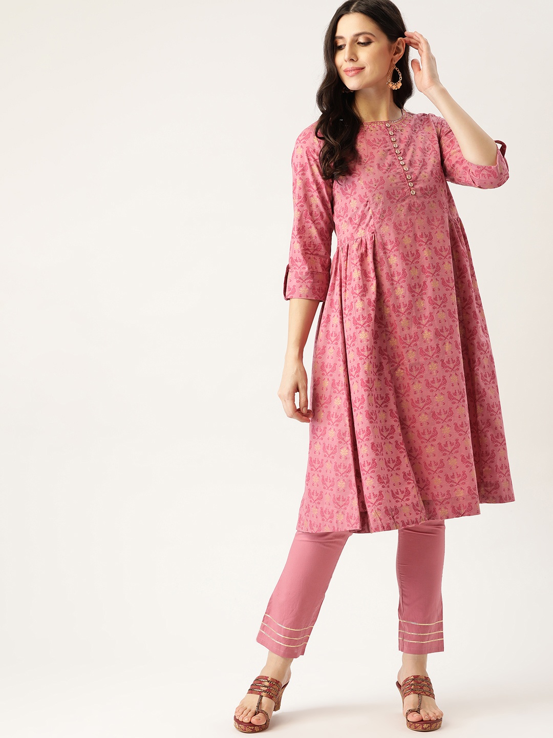 all about you Women Pink & Maroon Woven Design Panelled Pure Cotton Kurta and Trousers
all about you Women Pink & Maroon Woven Design Panelled Pure Cotton Kurta and Trousers