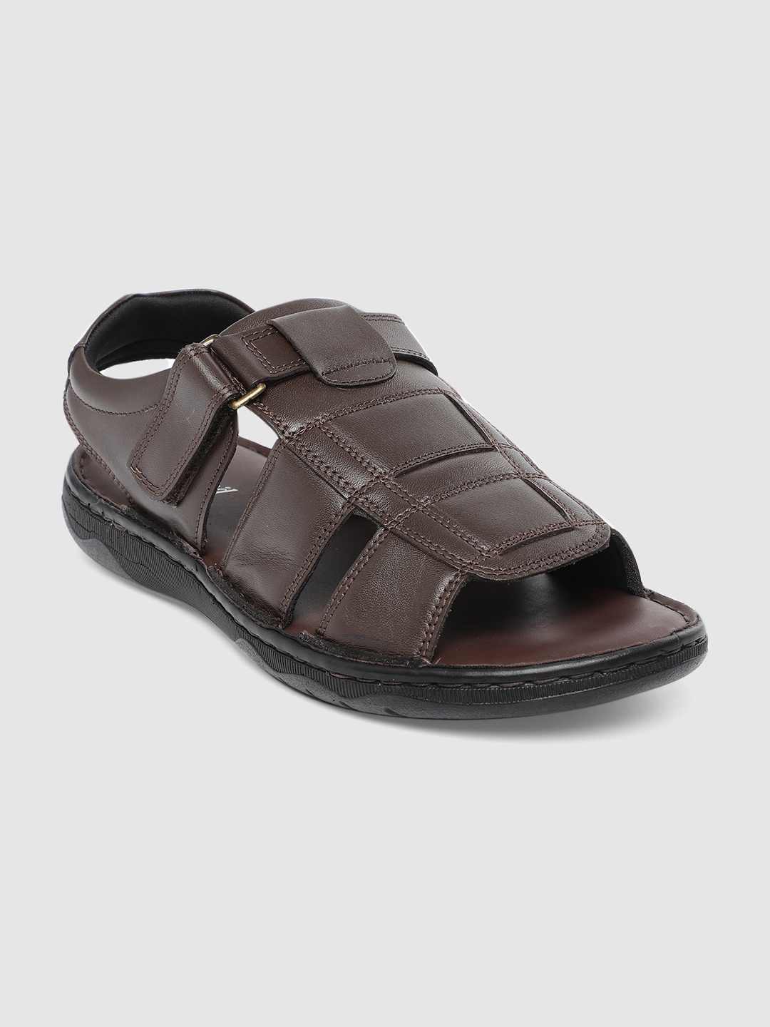 Ventoland Men Brown Leather Sandals