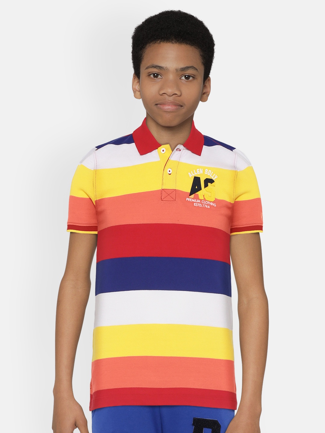 Allen Solly Junior Boys Multicoloured Striped Polo Collar Pure Cotton T-shirt, Multi
Allen Solly Junior Boys Multicoloured Striped Polo Collar Pure Cotton T-shirt, Multi