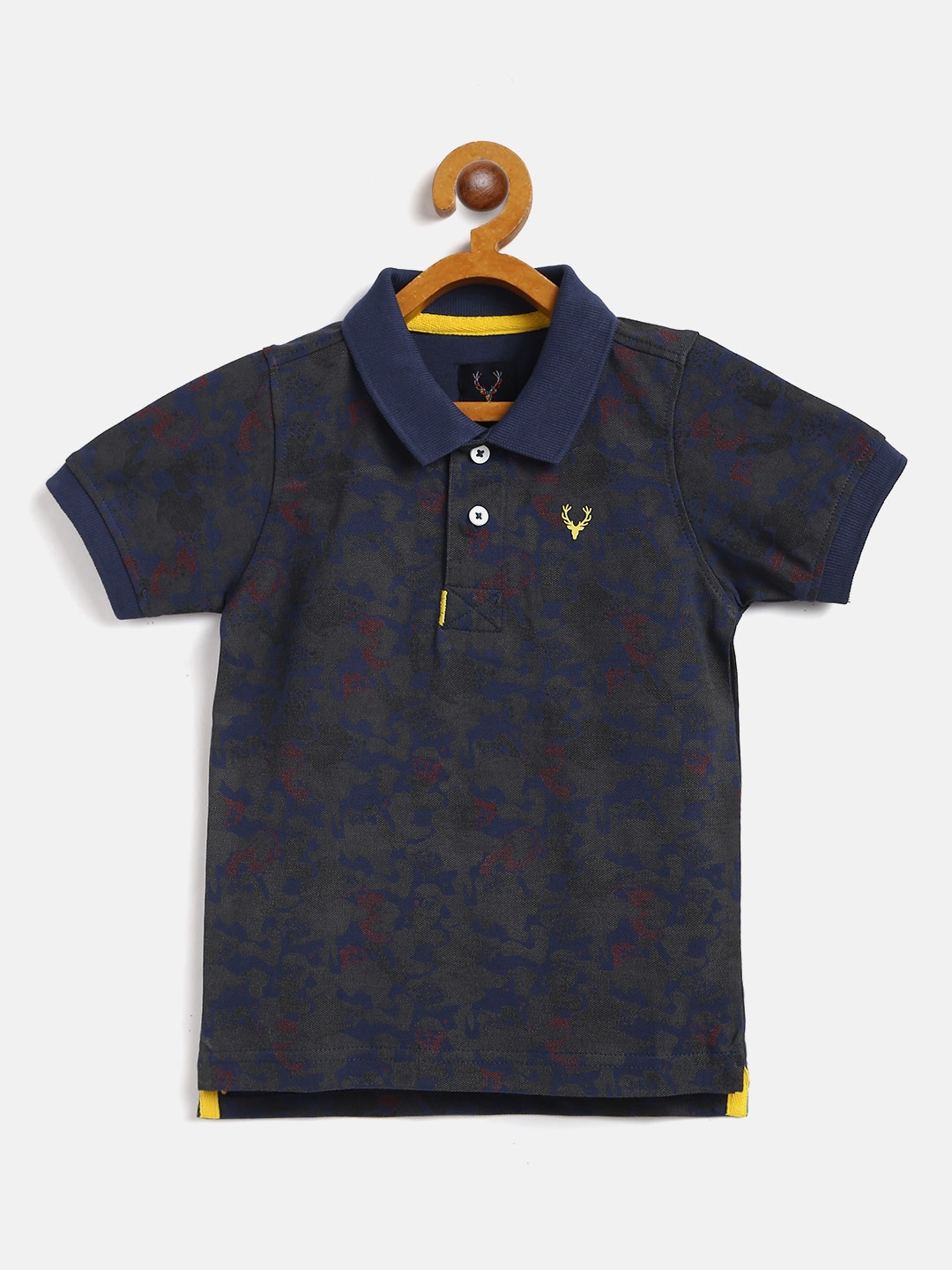 Allen Solly Junior Boys Navy Charcoal Grey Cotton Camouflage Printed Polo Collar Pure Cotton T-shirt, Navy blue
Allen Solly Junior Boys Navy Charcoal Grey Cotton Camouflage Printed Polo Collar Pure Cotton T-shirt, Navy blue