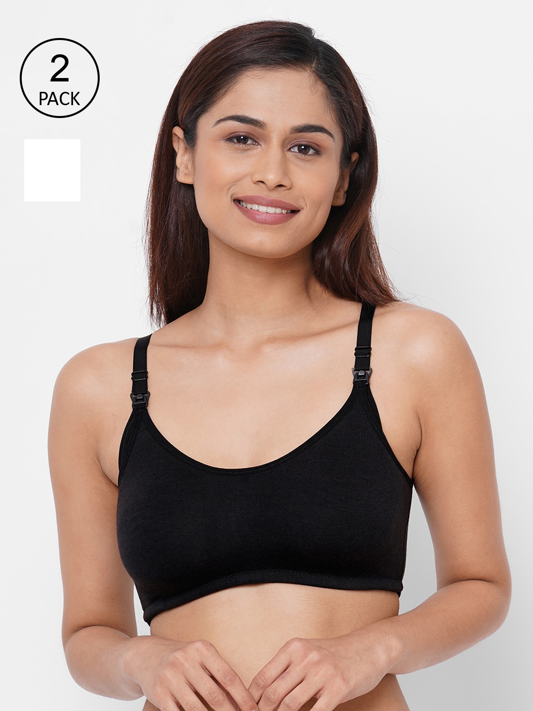 Inner Sense Pack Of 2 Non-Wired Organic Cotton Antimicrobial Maternity Bras IMB004F_4E, Black
Inner Sense Pack Of 2 Non-Wired Organic Cotton Antimicrobial Maternity Bras IMB004F_4E, Black