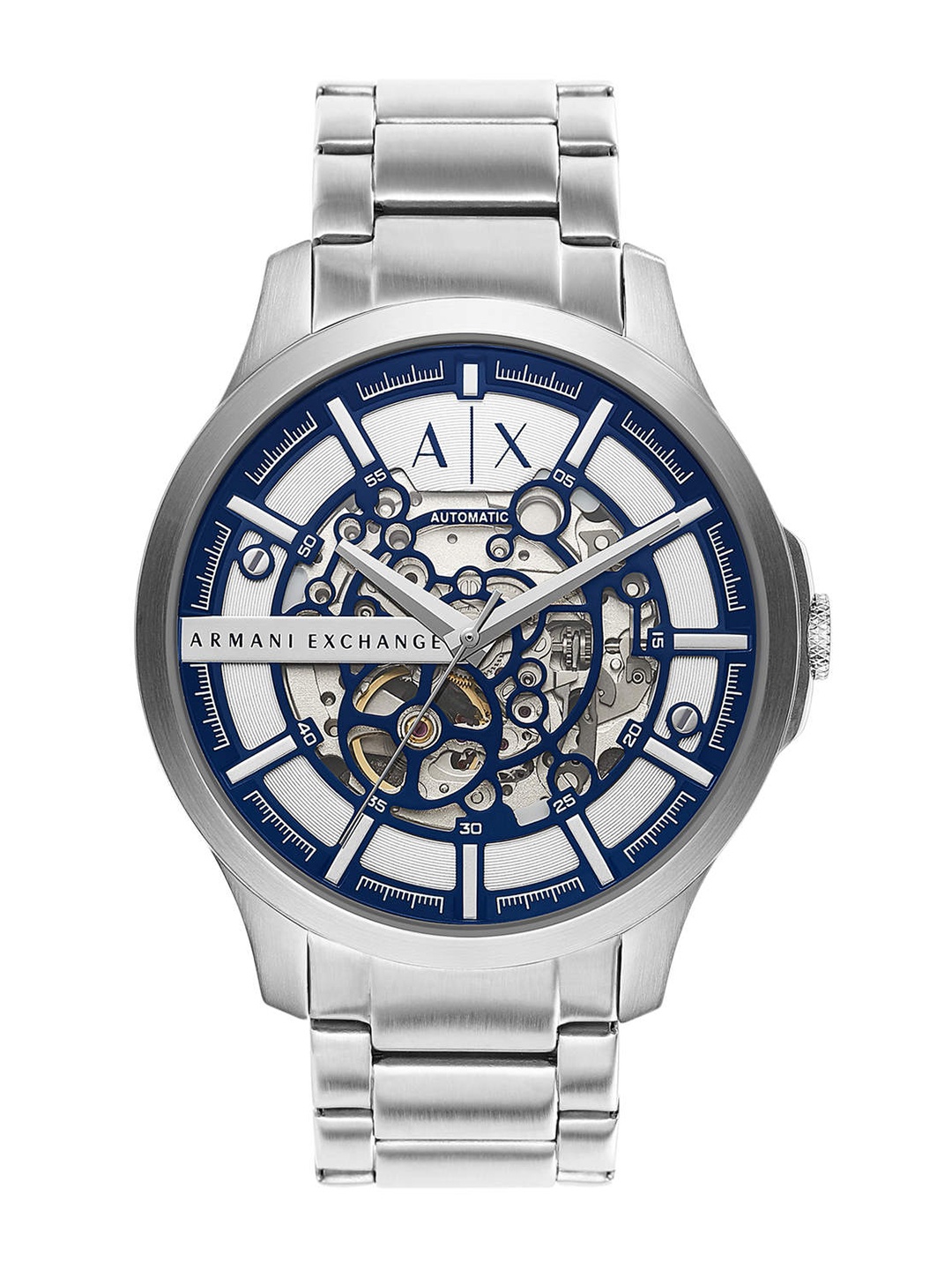 Armani Exchange Men Silver-Toned & Navy Blue Textured Hampton Analogue Watch AX2416
Armani Exchange Men Silver-Toned & Navy Blue Textured Hampton Analogue Watch AX2416