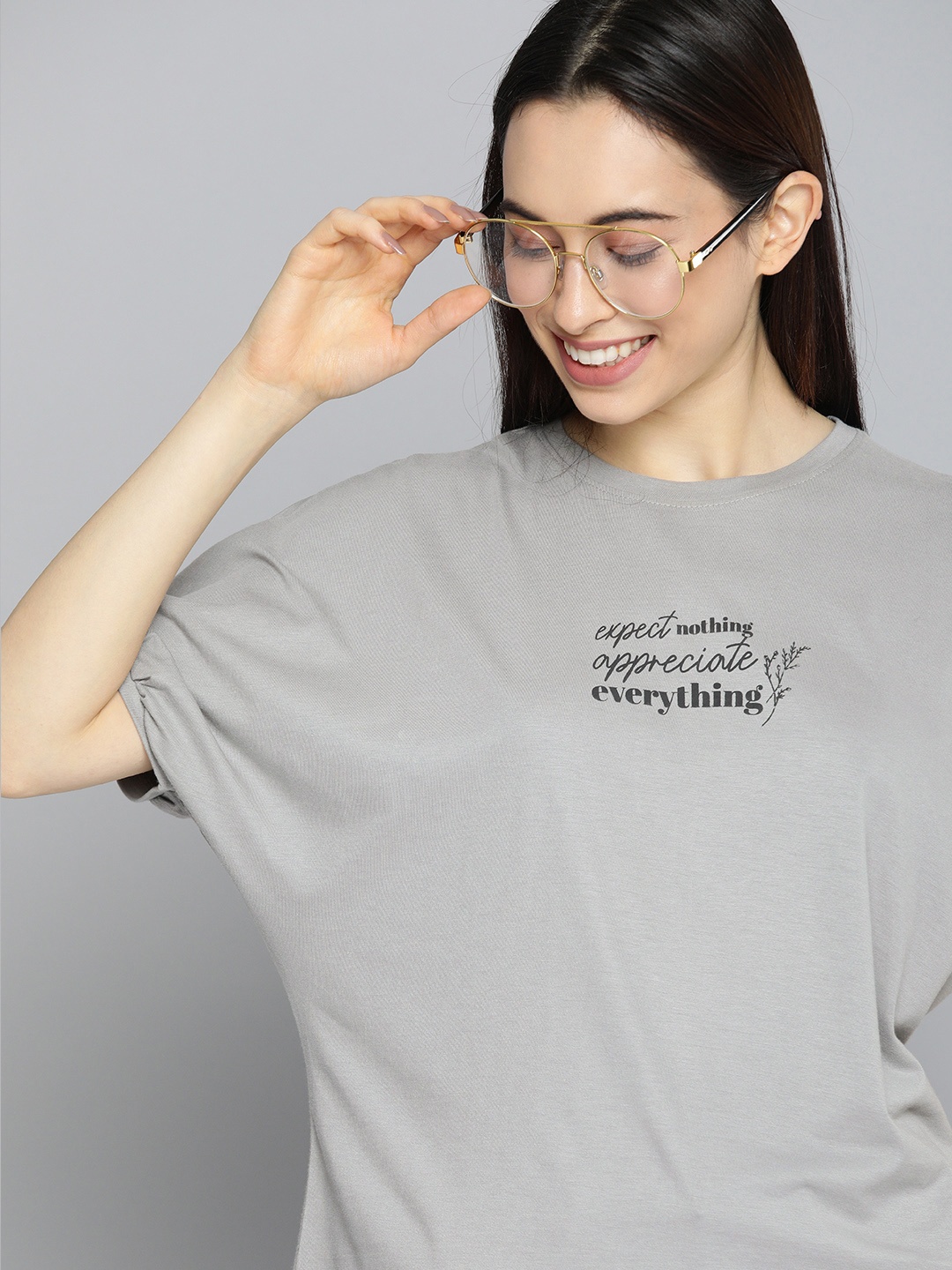 M&H Our Water Women Grey Typography Printed Extended Puff Sleeves Sustainable T-shirt
M&H Our Water Women Grey Typography Printed Extended Puff Sleeves Sustainable T-shirt