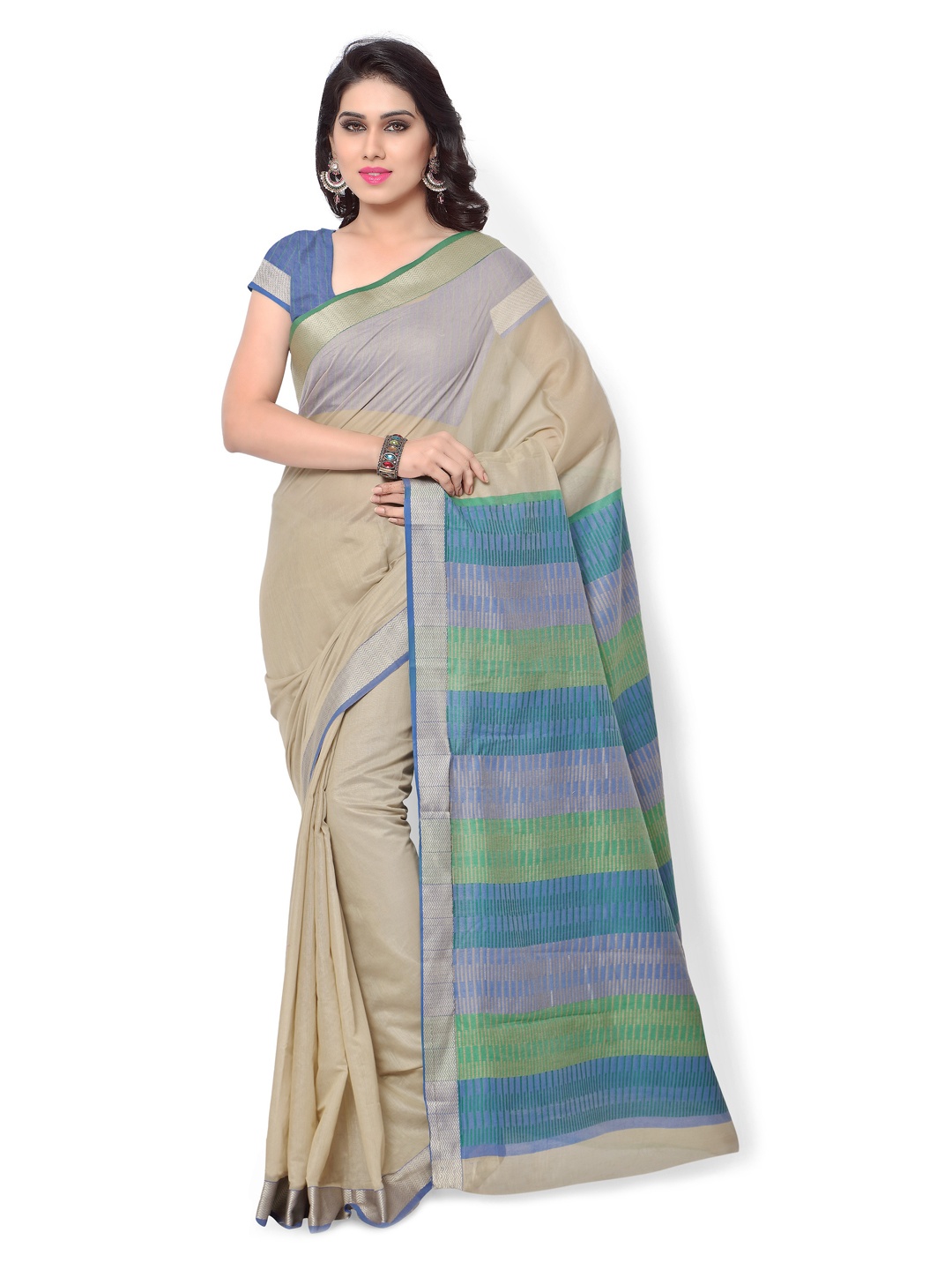 Varkala Silk Sarees Beige Art Silk Traditional Saree