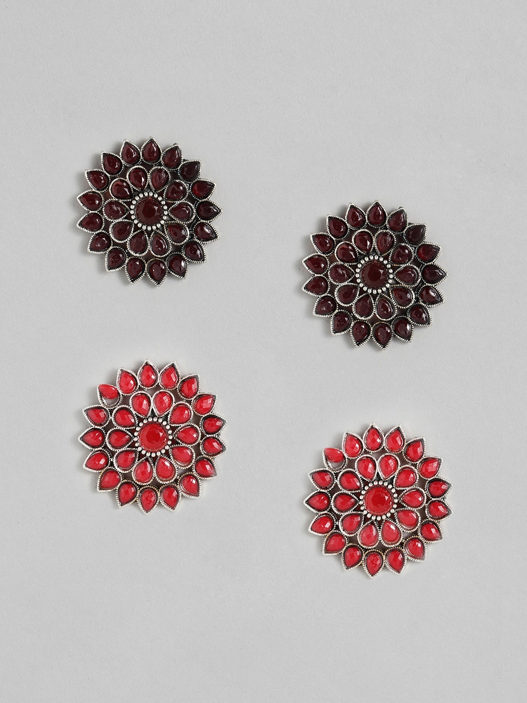 Anouk Set of 2 Silver-Plated Floral Handcrafted Embellished Stud Earrings, Burgundy
Anouk Set of 2 Silver-Plated Floral Handcrafted Embellished Stud Earrings, Burgundy