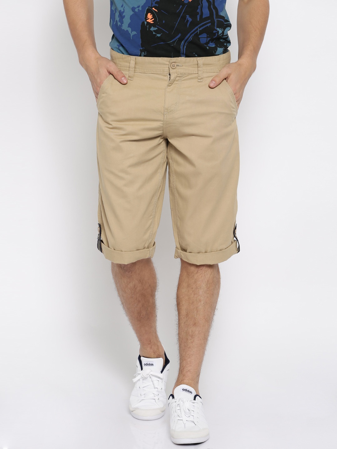 Locomotive Beige Roll-Up Shorts