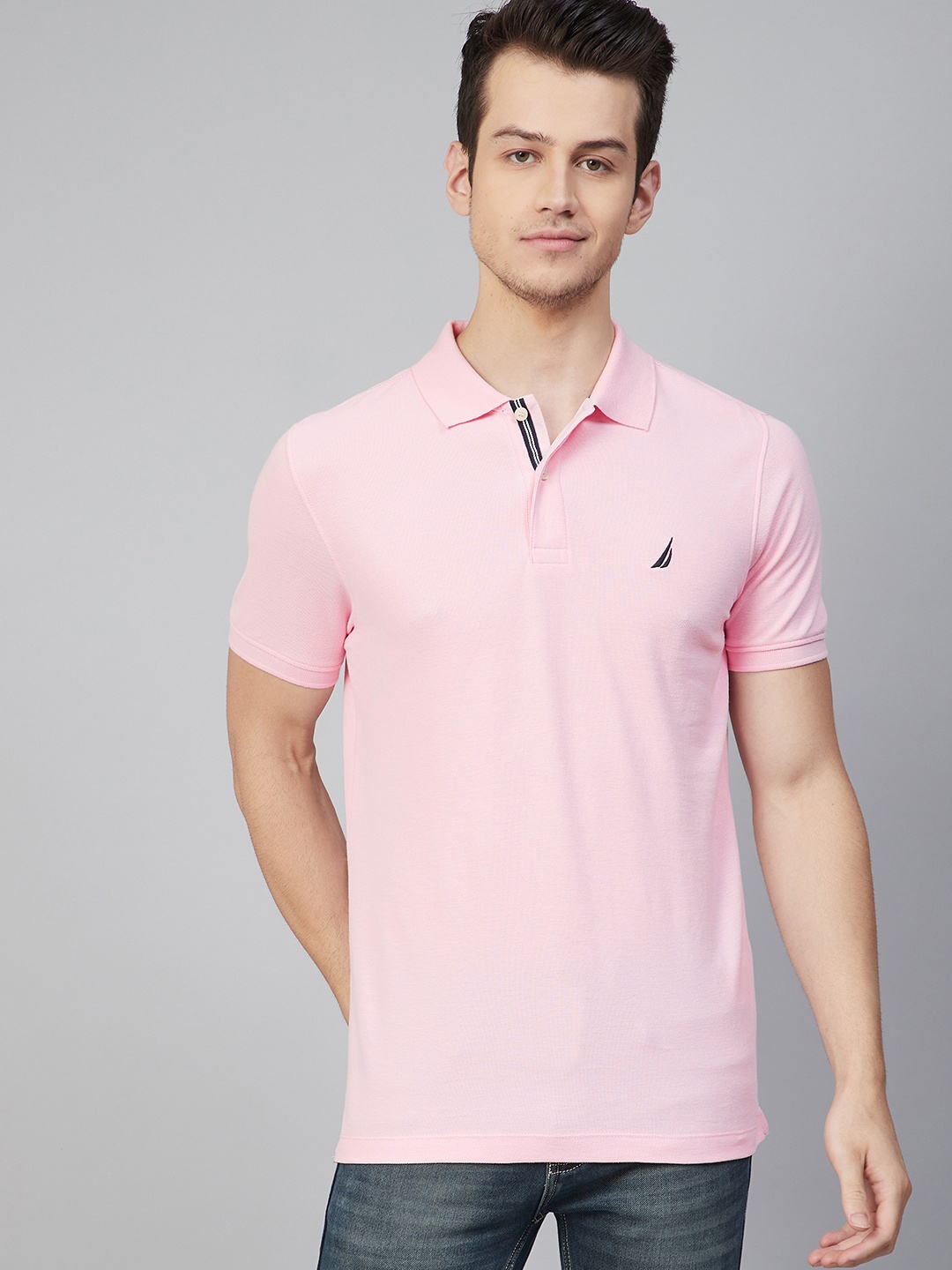 Nautica Men Pink Solid Polo Collar Regular Sleeves Embroidered Pure Cotton T-shirt
Nautica Men Pink Solid Polo Collar Regular Sleeves Embroidered Pure Cotton T-shirt