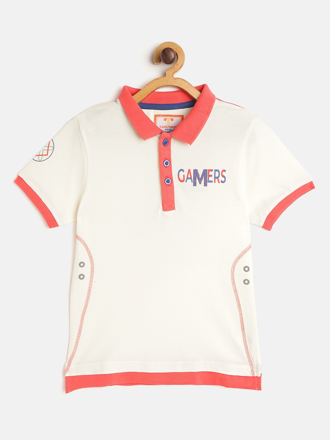 toothless Boys Off-White Coral Orange Pure Cotton Printed Back Polo Collar Pure Cotton T-shirt
toothless Boys Off-White Coral Orange Pure Cotton Printed Back Polo Collar Pure Cotton T-shirt