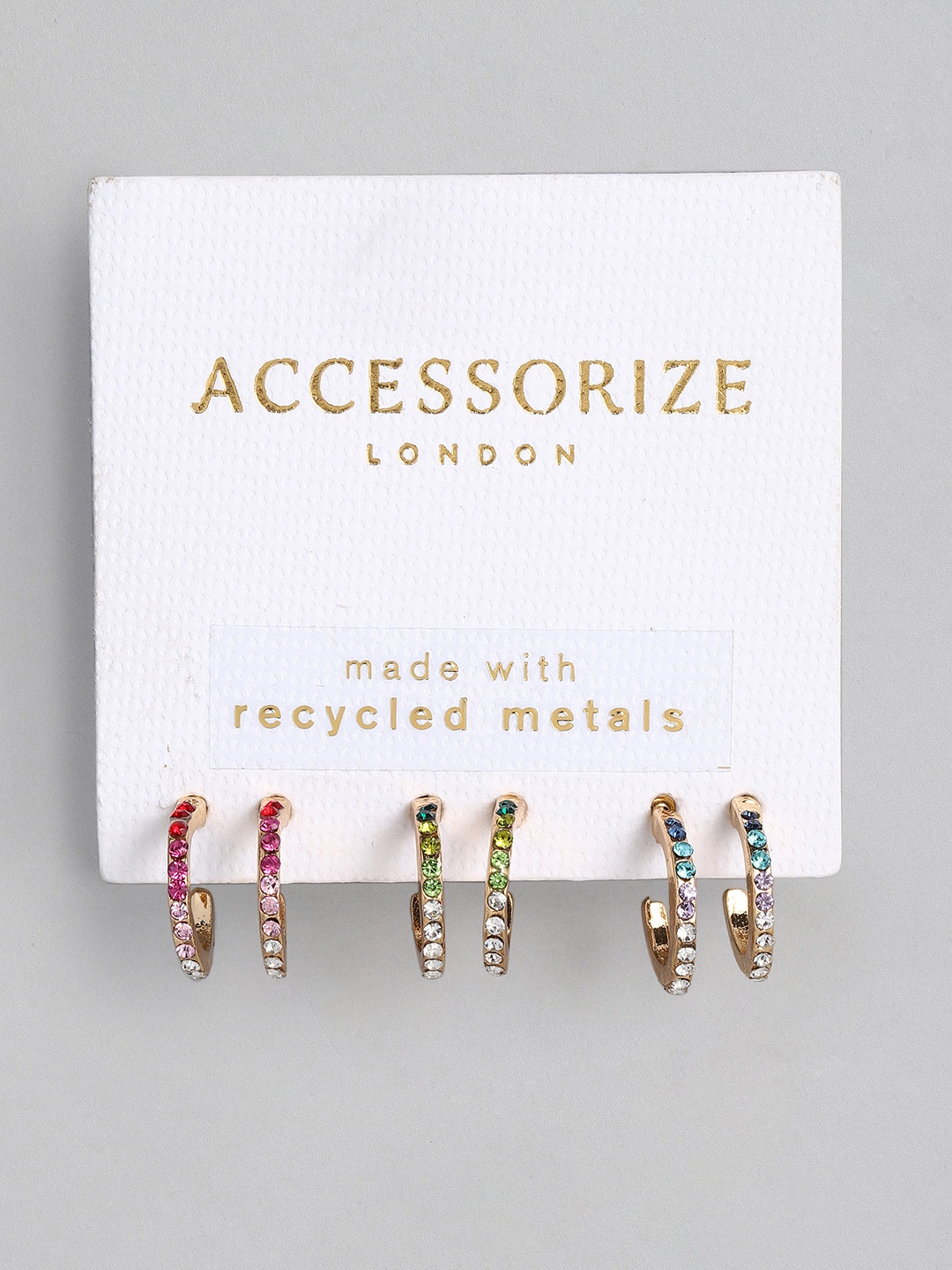 Accessorize Set of 3 Island Vibe Ombre Crystals Studded Half Hoop Earrings, Green
Accessorize Set of 3 Island Vibe Ombre Crystals Studded Half Hoop Earrings, Green