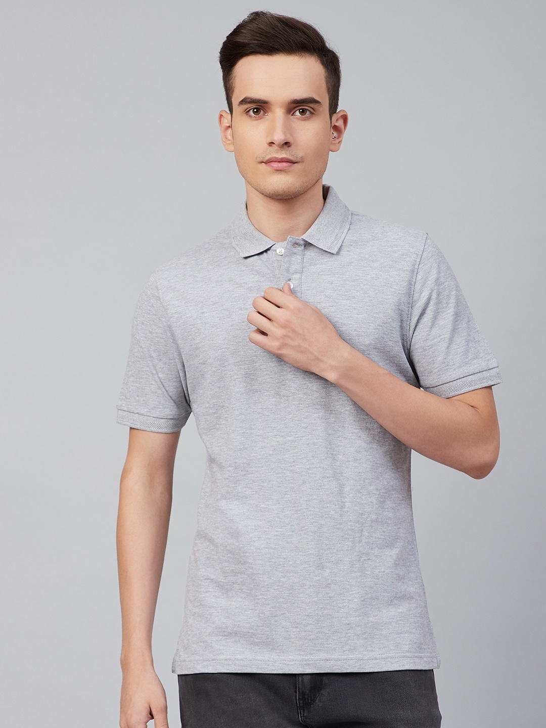 Marks & Spencer Men Grey Solid Pure Cotton Slim Fit Polo Collar T-shirt, Grey melange
Marks & Spencer Men Grey Solid Pure Cotton Slim Fit Polo Collar T-shirt, Grey melange