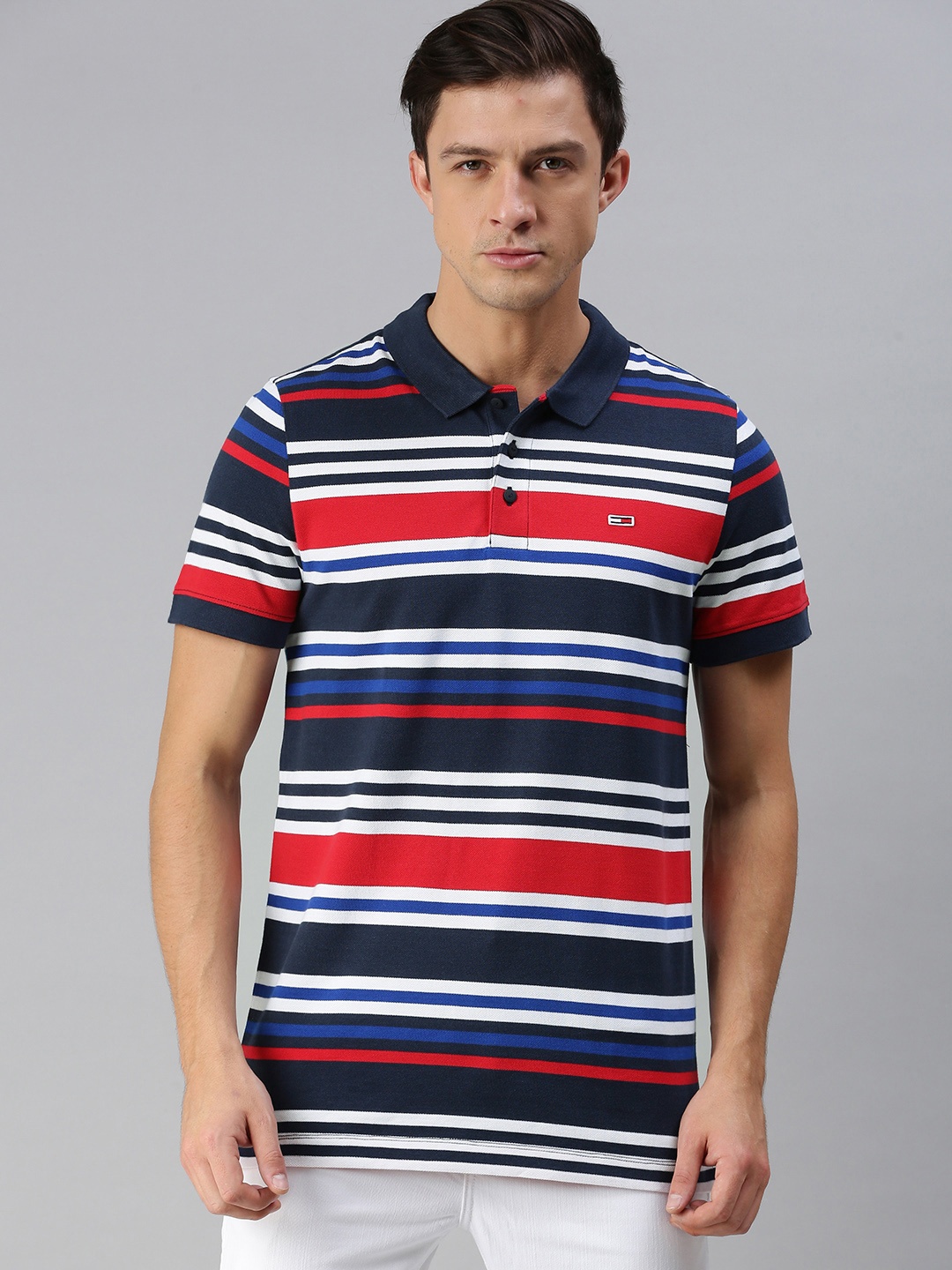 Tommy Hilfiger Men Multicoloured Striped Polo Collar Loose Pure Cotton T-shirt, Multi
Tommy Hilfiger Men Multicoloured Striped Polo Collar Loose Pure Cotton T-shirt, Multi