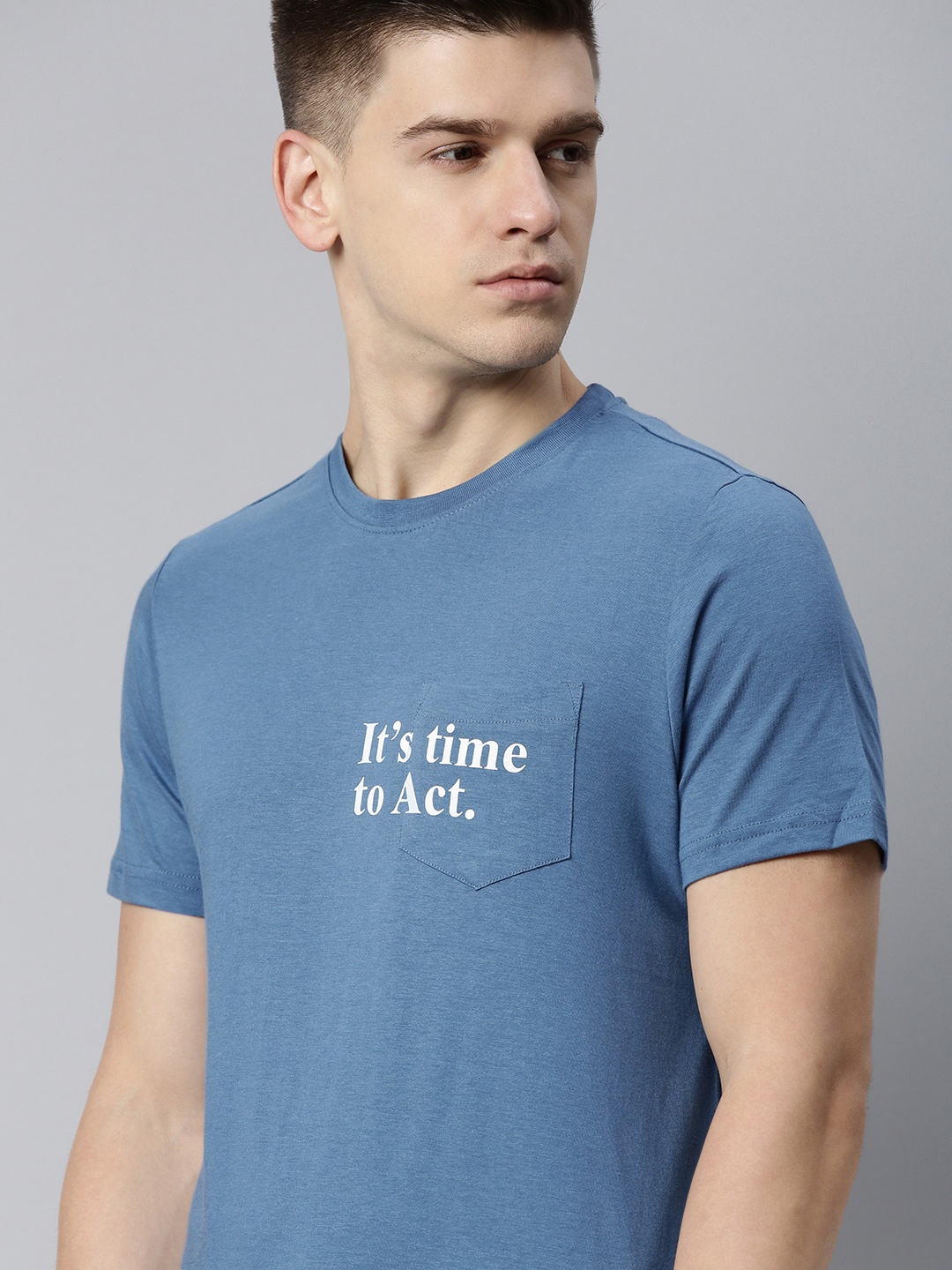 M&H Our Water Men Blue & White Printed T-shirt