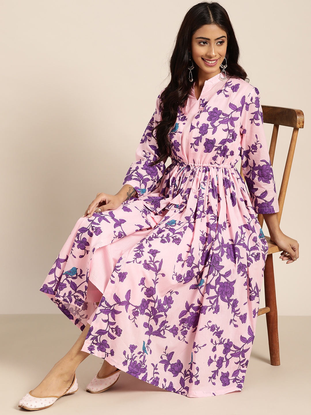 Sangria Women Pink & Purple Ethnic Motifs Printed Layered Pure Cotton Kurta with Trousers
Sangria Women Pink & Purple Ethnic Motifs Printed Layered Pure Cotton Kurta with Trousers