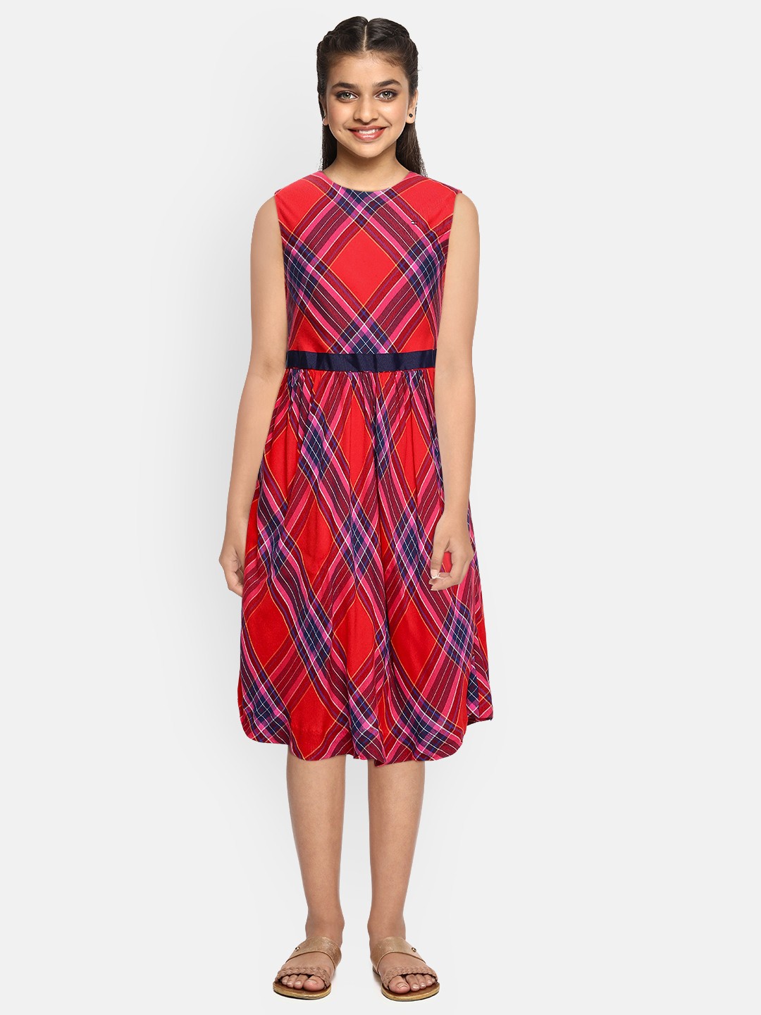 Tommy Hilfiger Girls Red & Navy Blye Checked KG SL CLOUDCROFT PLAID Fit & Flare Dress
Tommy Hilfiger Girls Red & Navy Blye Checked KG SL CLOUDCROFT PLAID Fit & Flare Dress