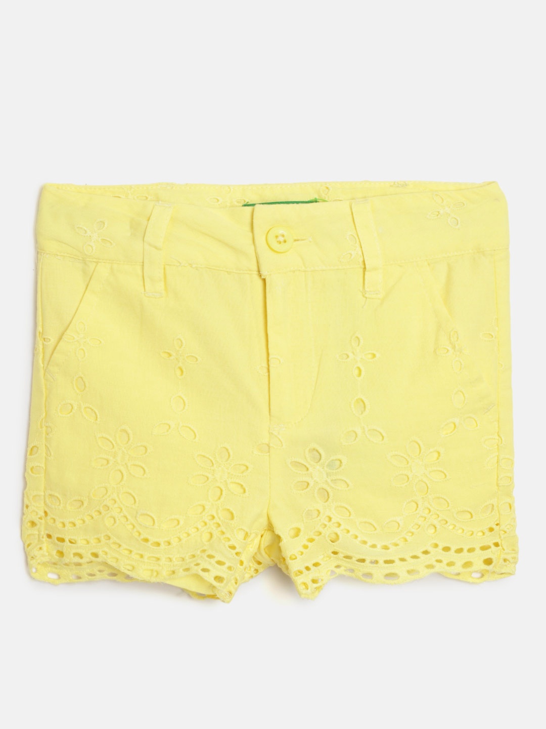 United Colors of Benetton Girls Yellow Schiffli Embroidered Pure Cotton Regular Fit Shorts
United Colors of Benetton Girls Yellow Schiffli Embroidered Pure Cotton Regular Fit Shorts