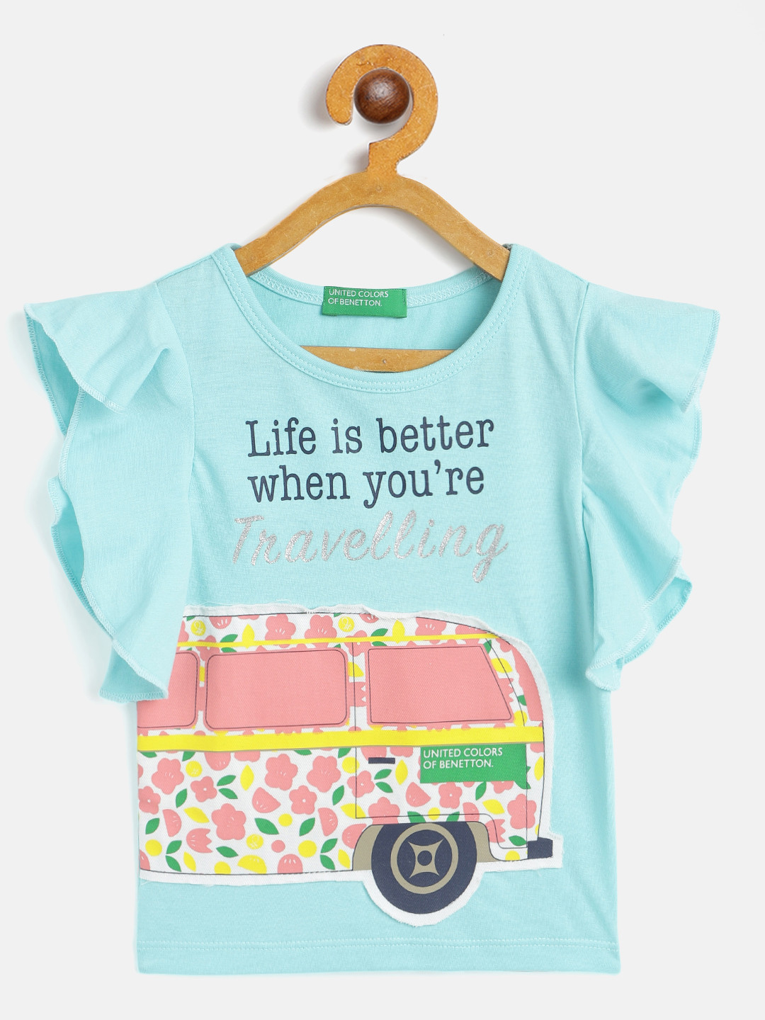 United Colors of Benetton Girls Blue & Pink Printed Flutter Sleeve Cotton Regular Top
United Colors of Benetton Girls Blue & Pink Printed Flutter Sleeve Cotton Regular Top