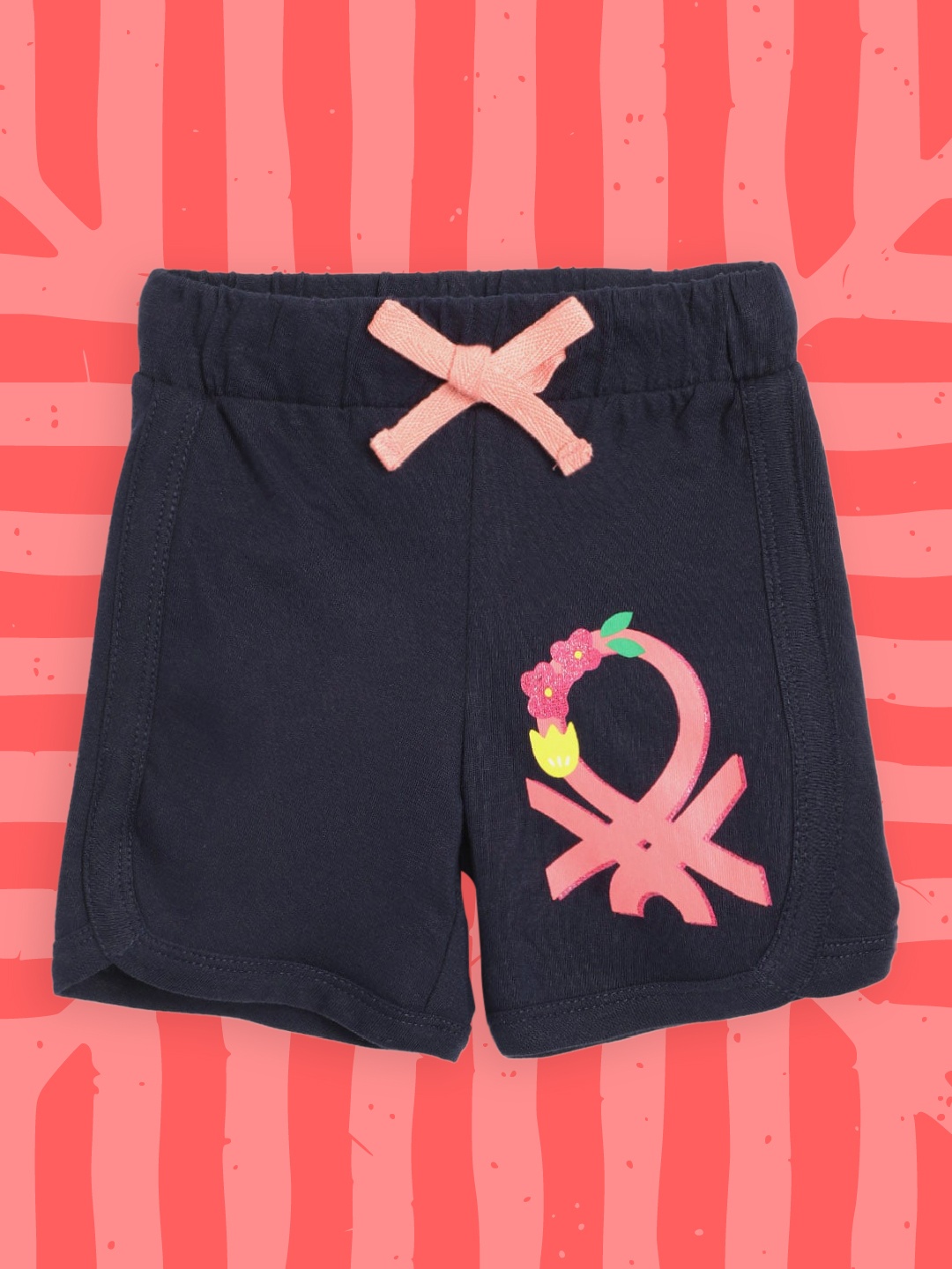 United Colors of Benetton Girls Navy Blue & Pink Printed Pure Cotton Regular Fit Shorts
United Colors of Benetton Girls Navy Blue & Pink Printed Pure Cotton Regular Fit Shorts
