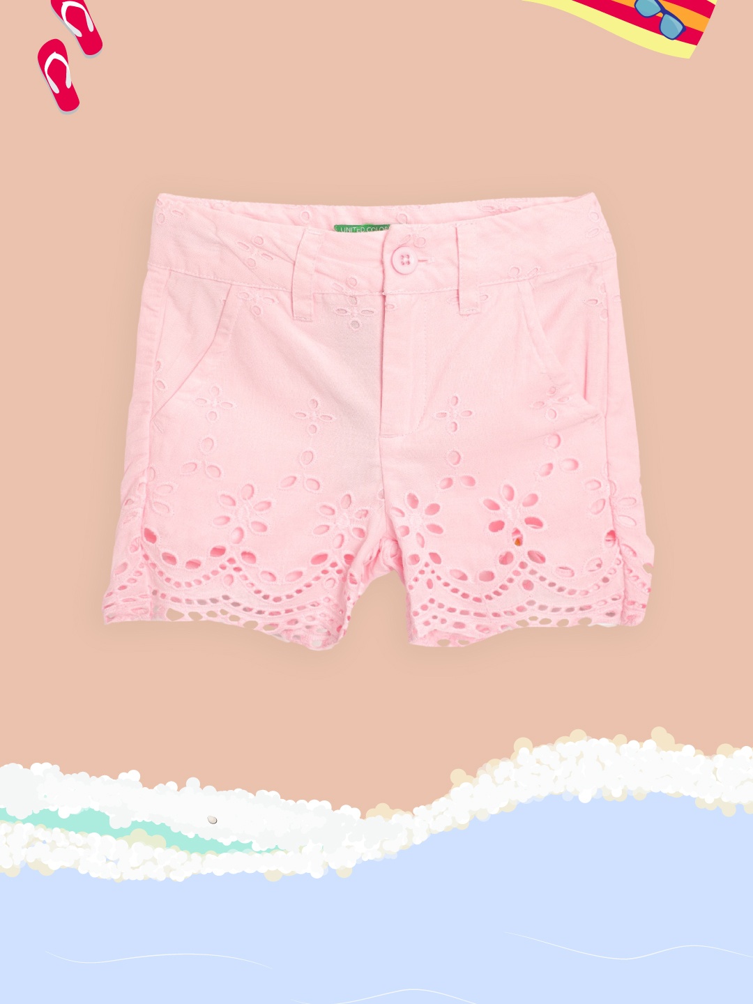 United Colors of Benetton Girls Pink Schiffli Embroidered Pure Cotton Regular Fit Shorts
United Colors of Benetton Girls Pink Schiffli Embroidered Pure Cotton Regular Fit Shorts