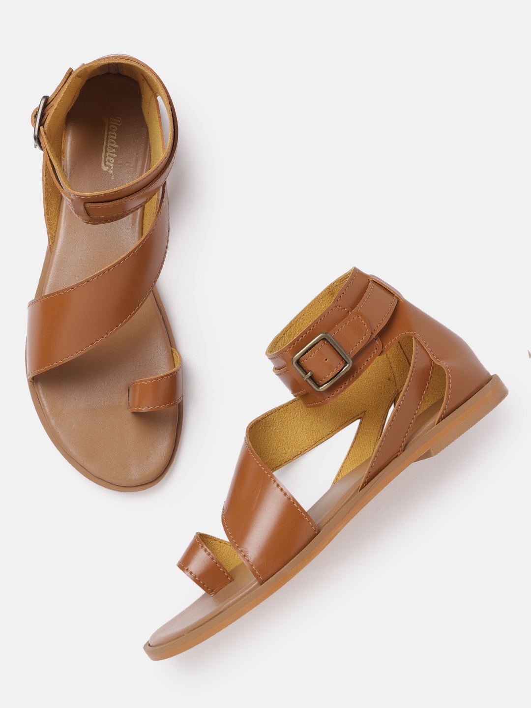 Roadster Women Tan Brown Solid One Toe Flats