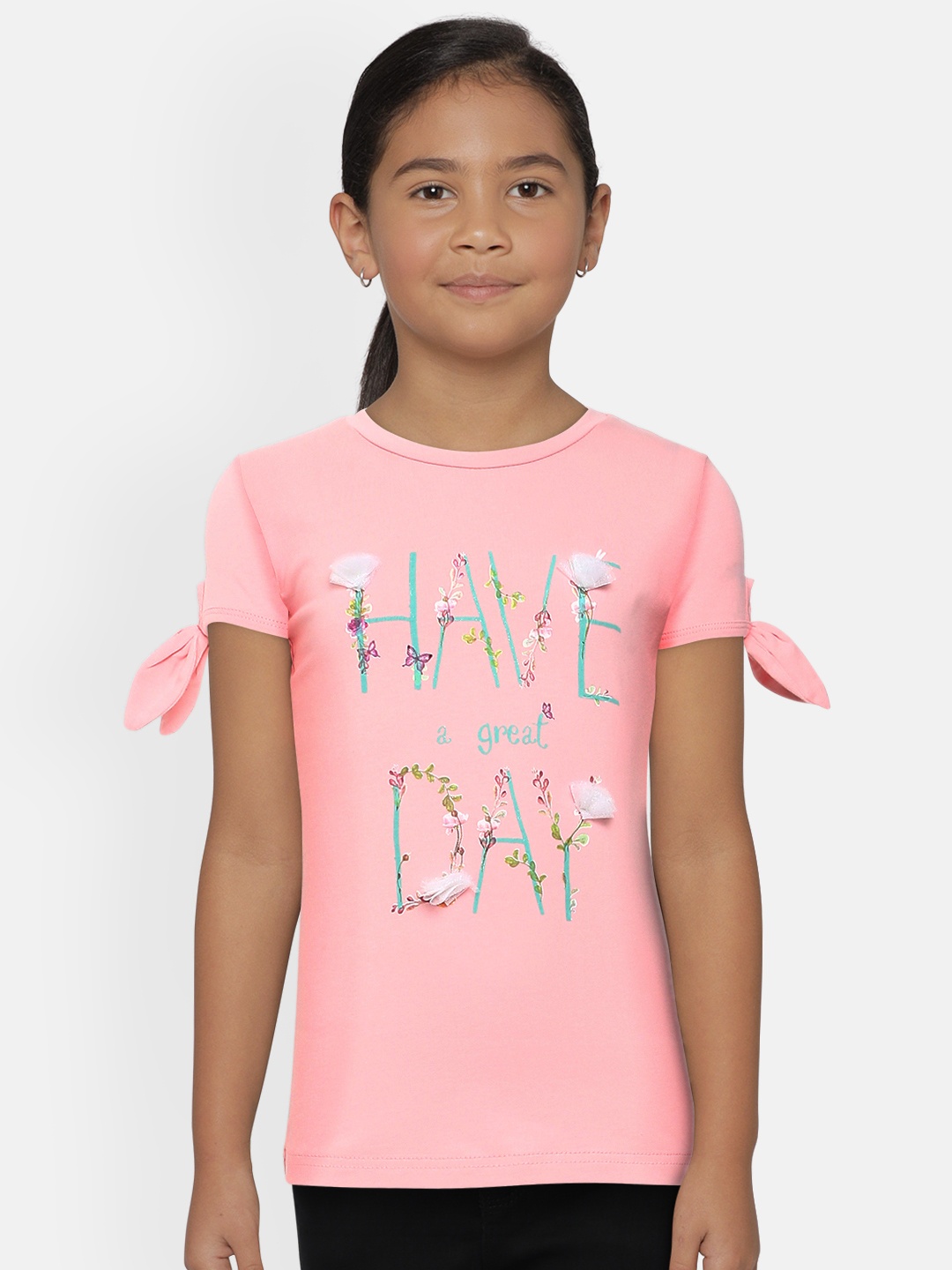 Gini and Jony Pink Printed Regular Top