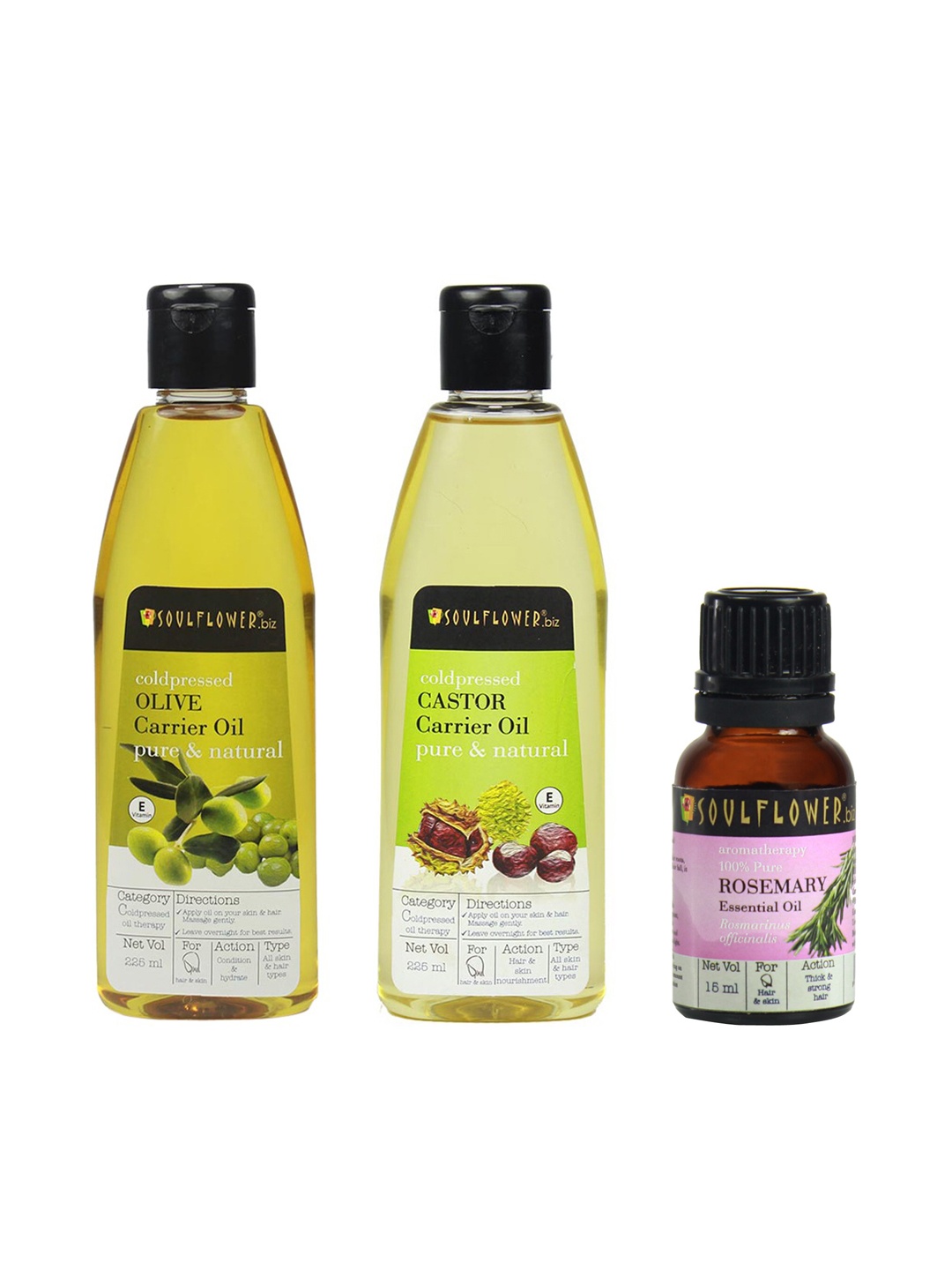 Soulflower Unisex Set of 3 Sustainable Hair Oils & Essential Oil For Dry Skin, Green
Soulflower Unisex Set of 3 Sustainable Hair Oils & Essential Oil For Dry Skin, Green