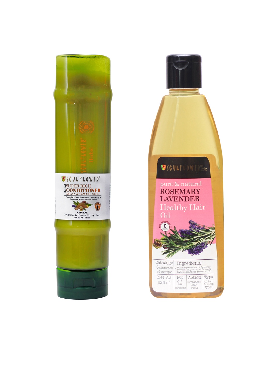 Soulflower Unisex Set of 2 Sustainable Argan Tamanu Seed Hair Conditioner & Rosemary Lavender Healthy Hair Oil, Green
Soulflower Unisex Set of 2 Sustainable Argan Tamanu Seed Hair Conditioner & Rosemary Lavender Healthy Hair Oil, Green