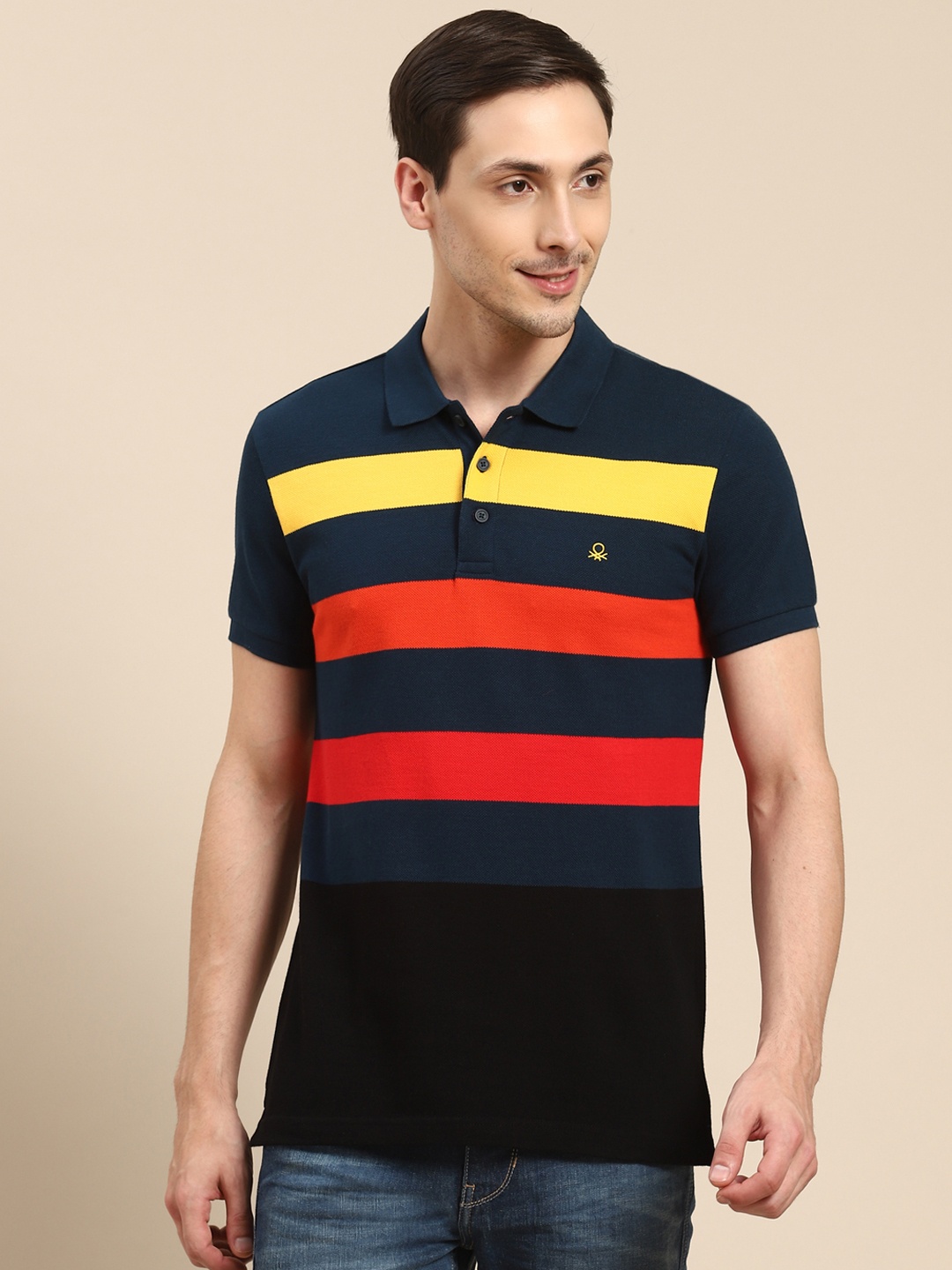 United Colors of Benetton Men Navy Blue Red Striped Pure Cotton Polo Collar Pure Cotton T-shirt
United Colors of Benetton Men Navy Blue Red Striped Pure Cotton Polo Collar Pure Cotton T-shirt