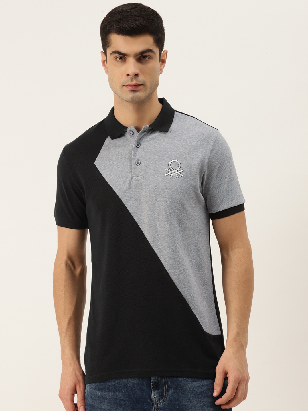 United Colors of Benetton Men Grey Black Colourblocked Polo Collar Pure Cotton T-shirt
United Colors of Benetton Men Grey Black Colourblocked Polo Collar Pure Cotton T-shirt