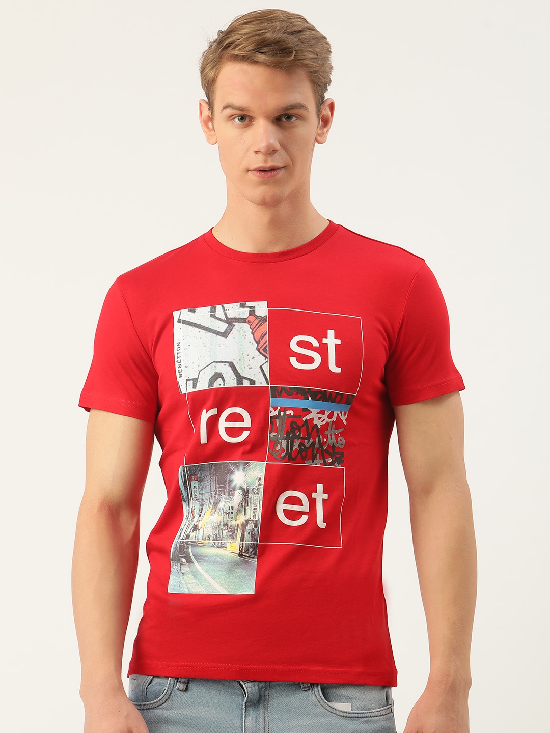 United Colors of Benetton Men Red & White Street Printed Pure Cotton Round Neck T-shirt
United Colors of Benetton Men Red & White Street Printed Pure Cotton Round Neck T-shirt