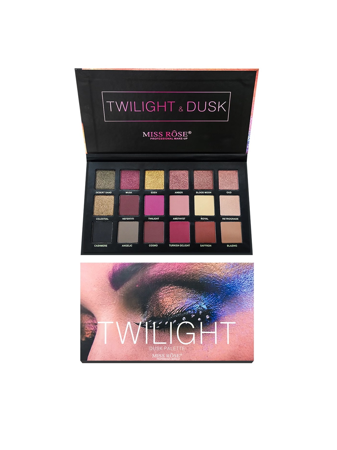 Miss Rose Twilight & Dusk Palette High Pigmenation With 18 Eyeshadow 7001-013L, Multi
Miss Rose Twilight & Dusk Palette High Pigmenation With 18 Eyeshadow 7001-013L, Multi