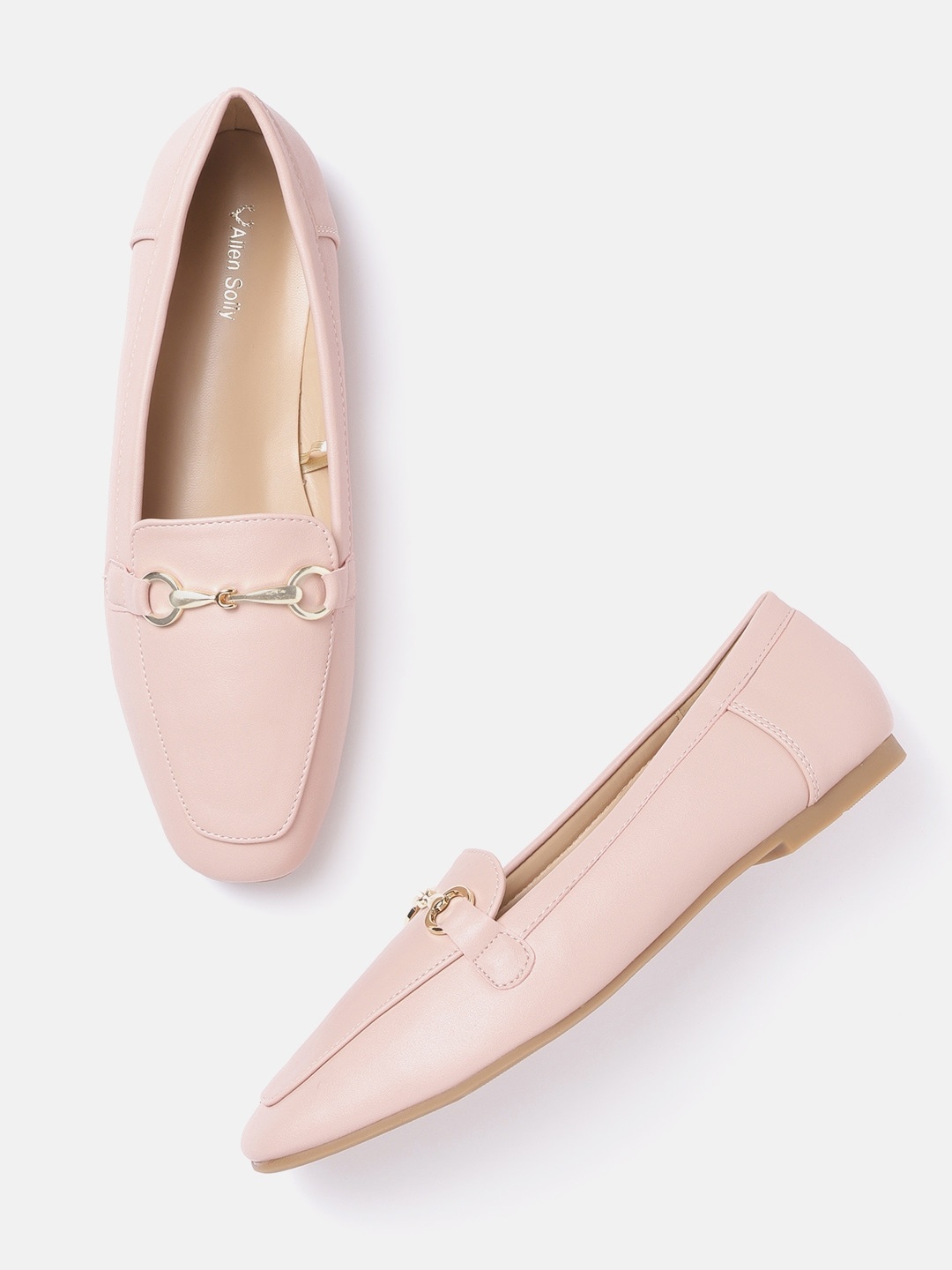 Allen Solly Women Pink Solid Horsebit Loafers
