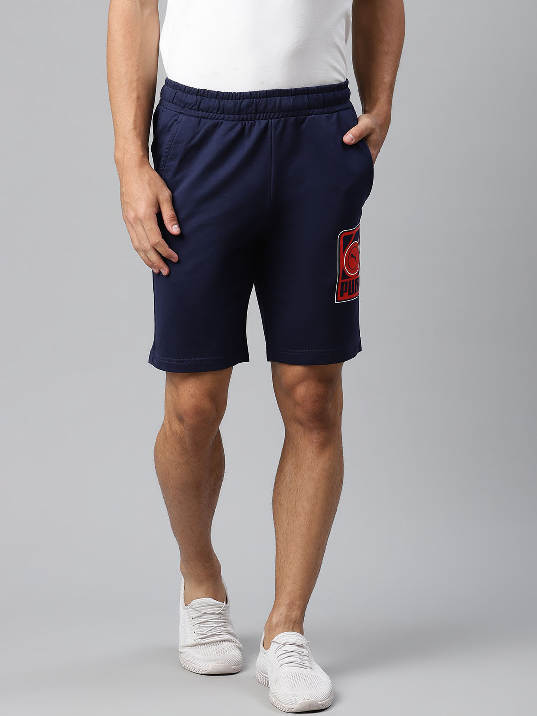 Puma Men Navy Blue Graphic Regular Fit Sports Shorts 
Puma Men Navy Blue Graphic Regular Fit Sports Shorts