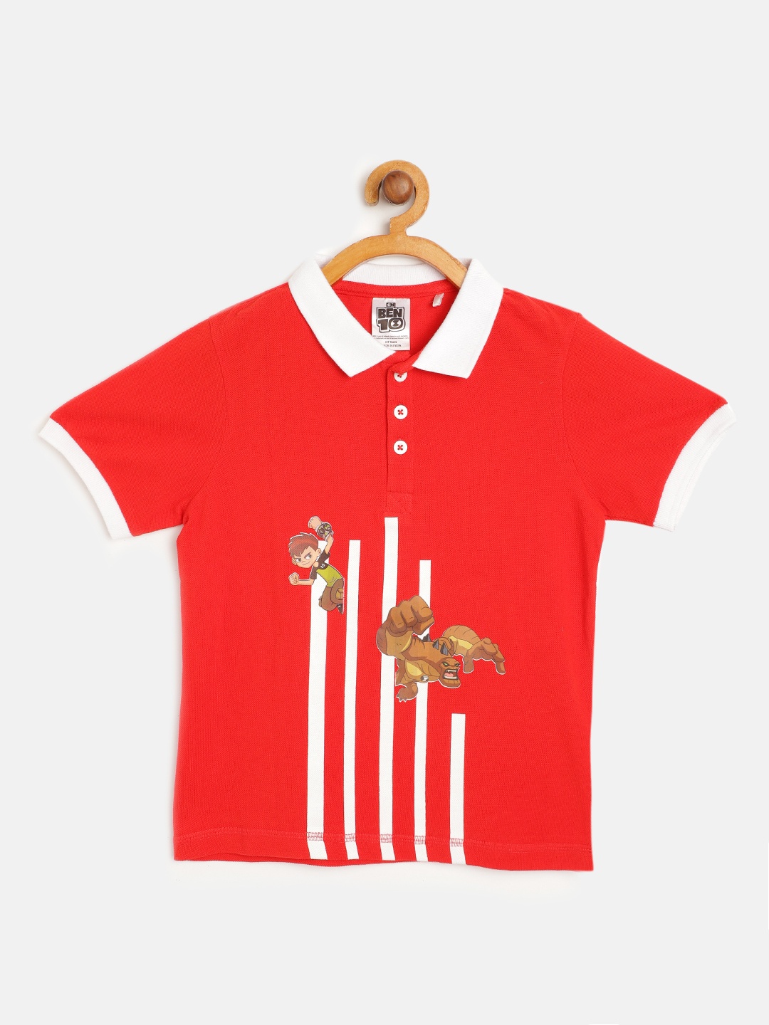 toothless Boys Red White Ben 10 Humungousaur Print Pure Cotton Polo Collar Pure Cotton T-shirt
toothless Boys Red White Ben 10 Humungousaur Print Pure Cotton Polo Collar Pure Cotton T-shirt