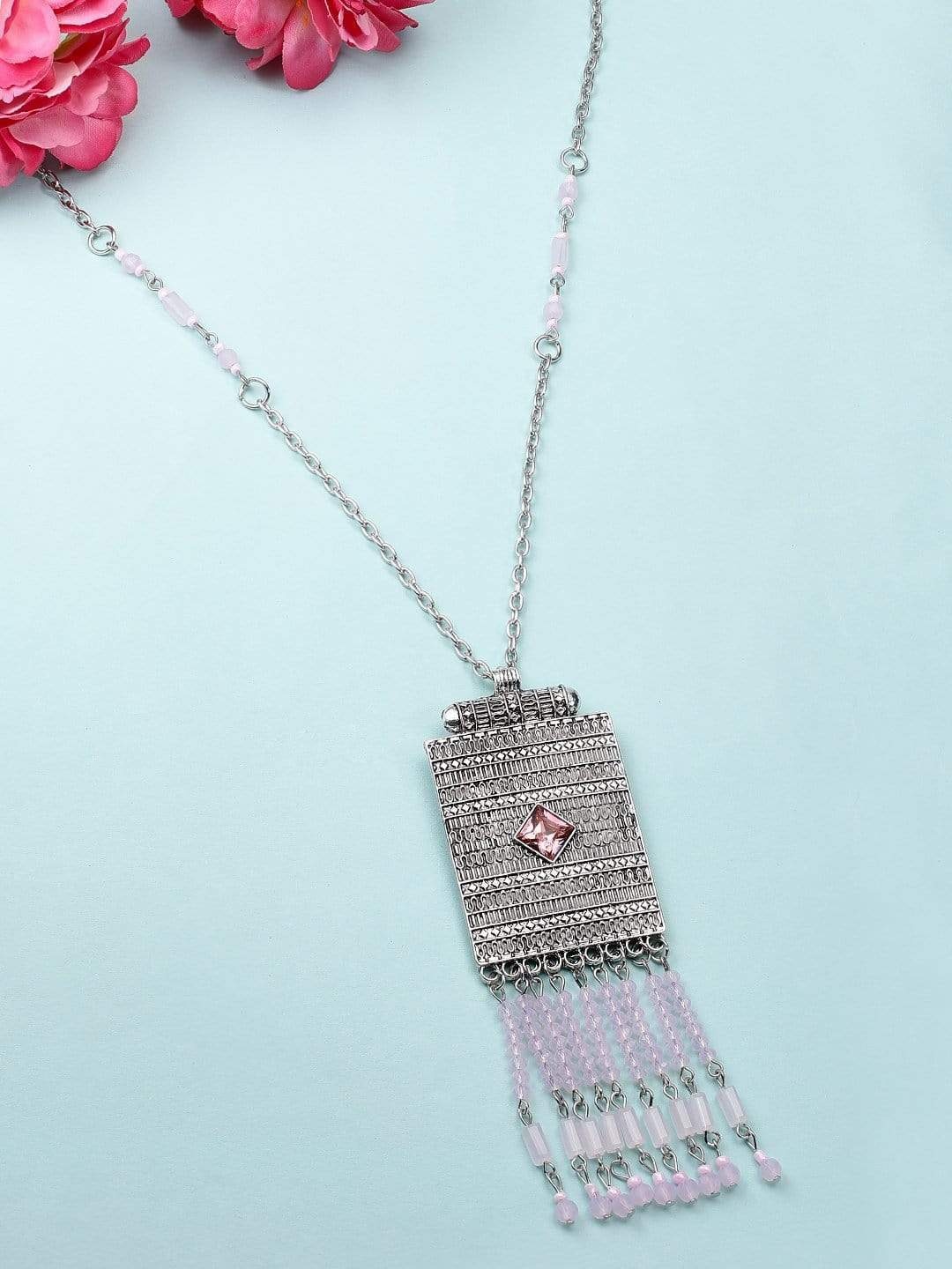 TOKYO TALKIES X rubans FASHION ACCESSORIES Silver-Plated & Pink Handcrafted Necklace
TOKYO TALKIES X rubans FASHION ACCESSORIES Silver-Plated & Pink Handcrafted Necklace
