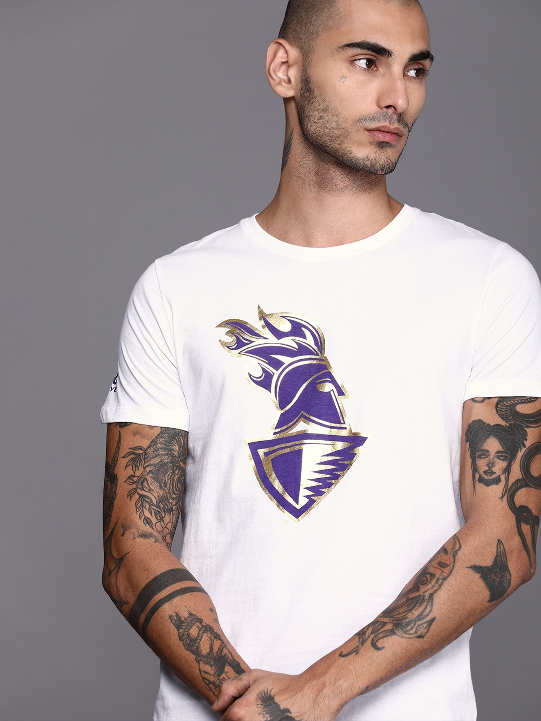 WROGN ACTIVE Men White Blue Kolkata Knight Riders Printed Round Neck Pure Cotton T-shirt
WROGN ACTIVE Men White Blue Kolkata Knight Riders Printed Round Neck Pure Cotton T-shirt