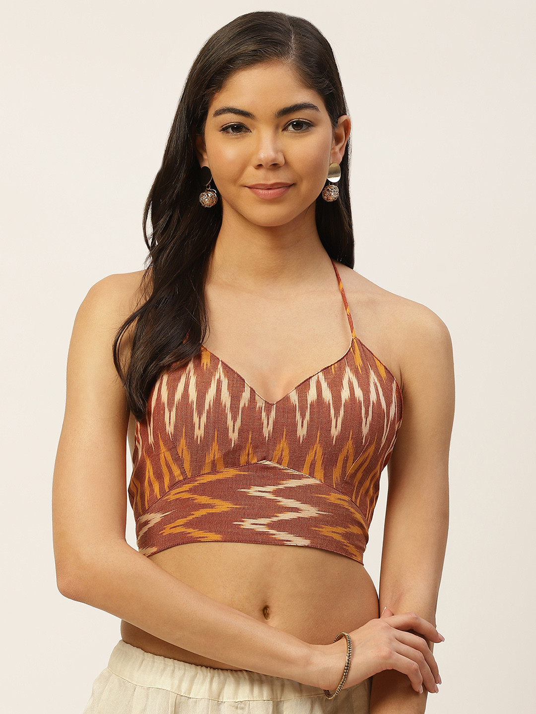 Molcha Rust Red Pure Cotton Ikat Print Handloom Handcrafted Padded Saree Blouse
Molcha Rust Red Pure Cotton Ikat Print Handloom Handcrafted Padded Saree Blouse