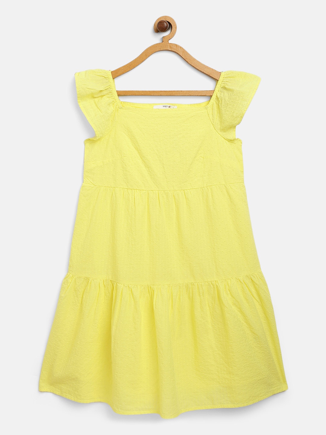 Marks & Spencer Girls Lemon Yellow Sustainable Self-Striped Cotton Tiered A-Line Dress
Marks & Spencer Girls Lemon Yellow Sustainable Self-Striped Cotton Tiered A-Line Dress