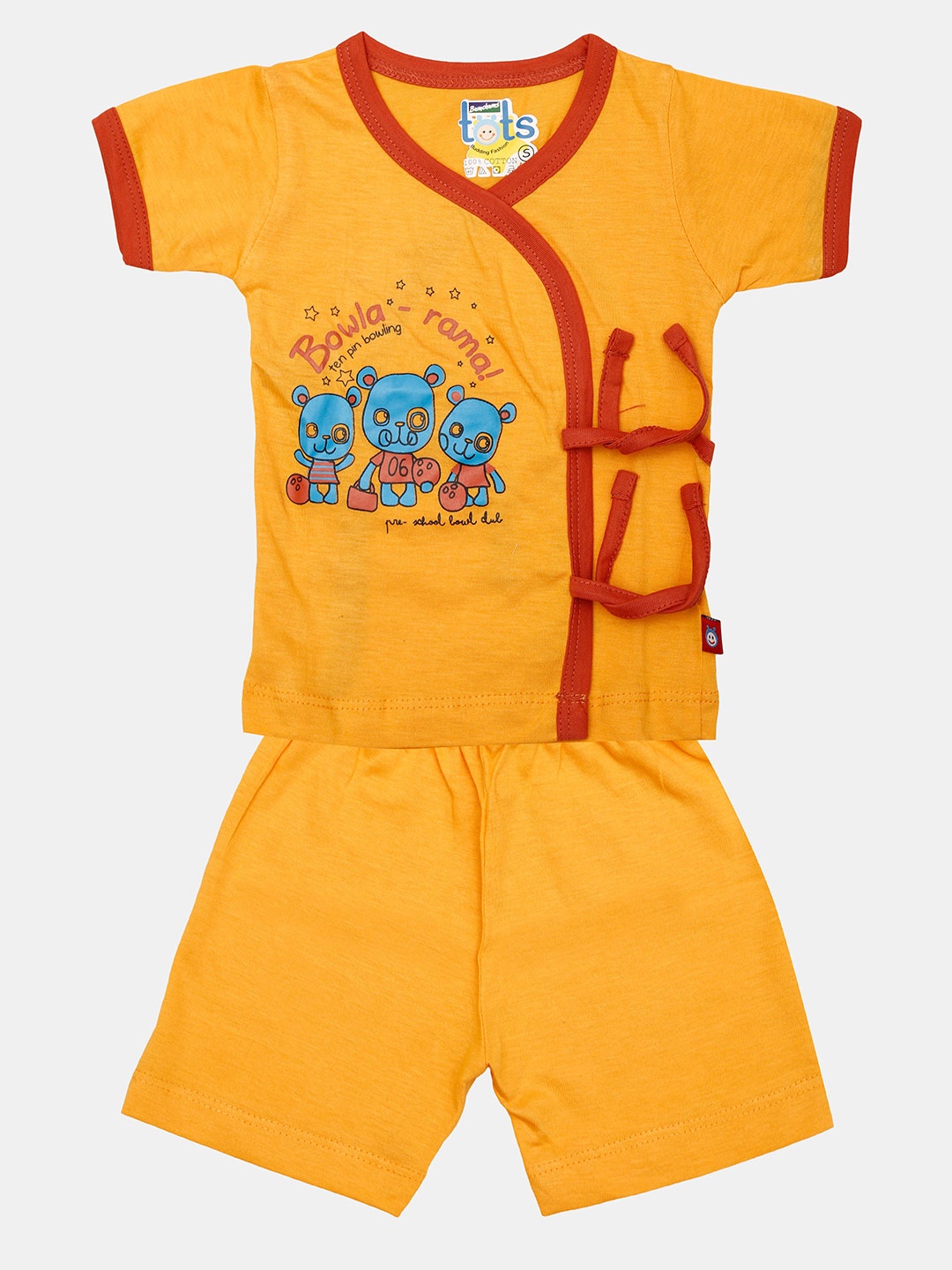 Bumchums Unisex Kids Assorted Printed Pure Cotton T-shirt With Shorts