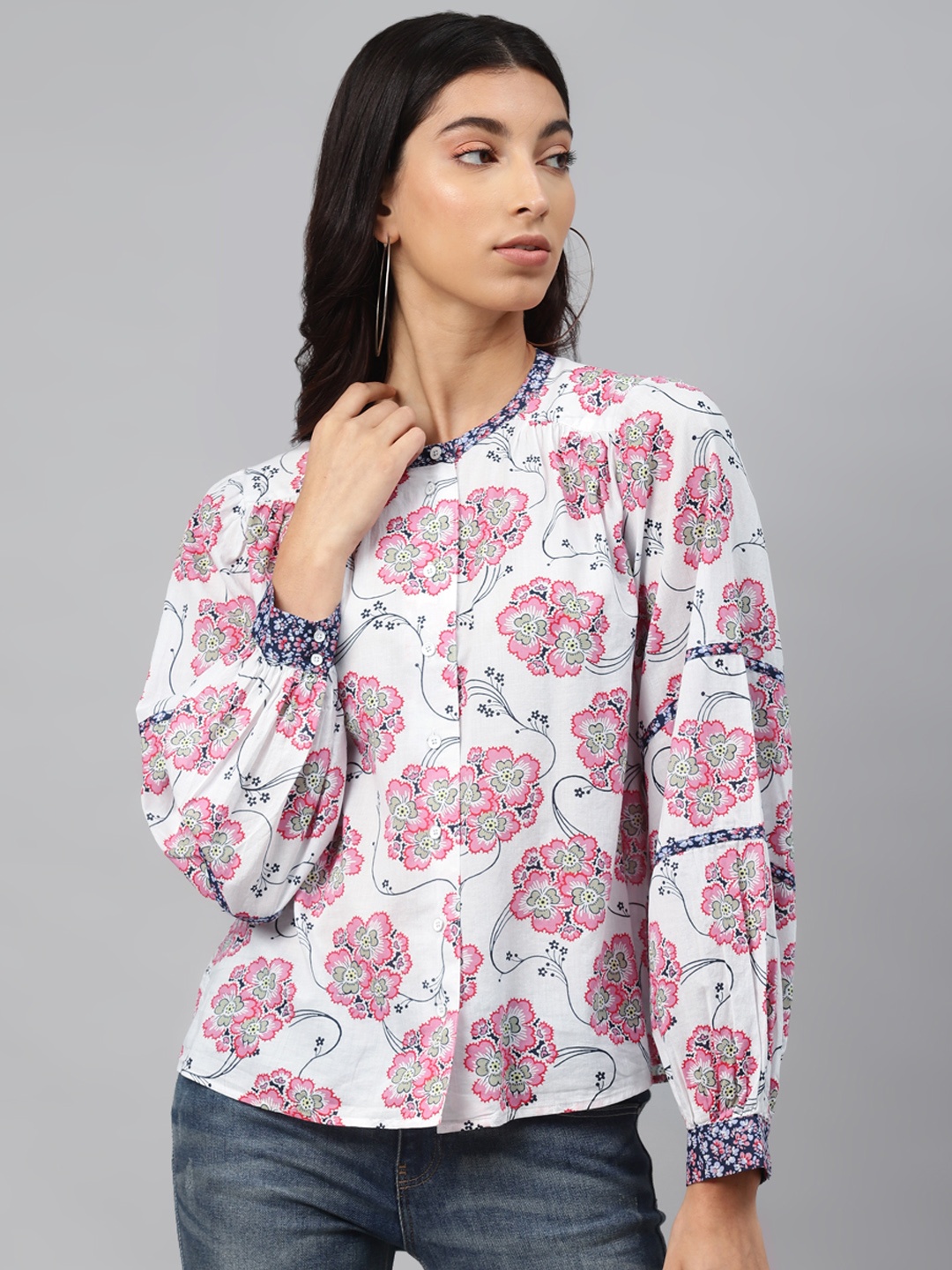 Marks & Spencer Women White & Pink Regular Fit Romantic Floral Pure Cotton Casual Shirt
Marks & Spencer Women White & Pink Regular Fit Romantic Floral Pure Cotton Casual Shirt