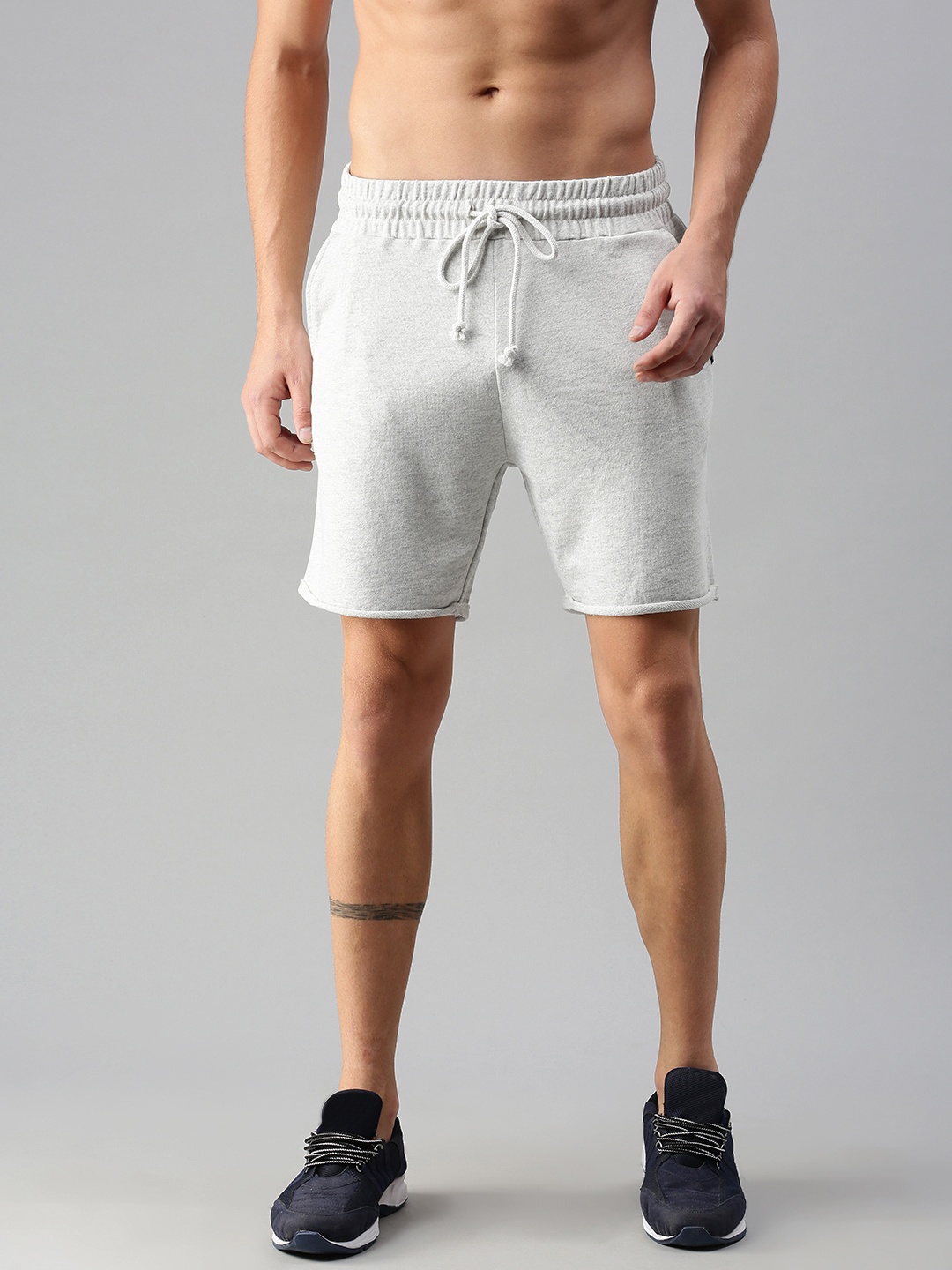 THE BEAR HOUSE Men Grey Loose Fit Mid-Rise Regular Shorts