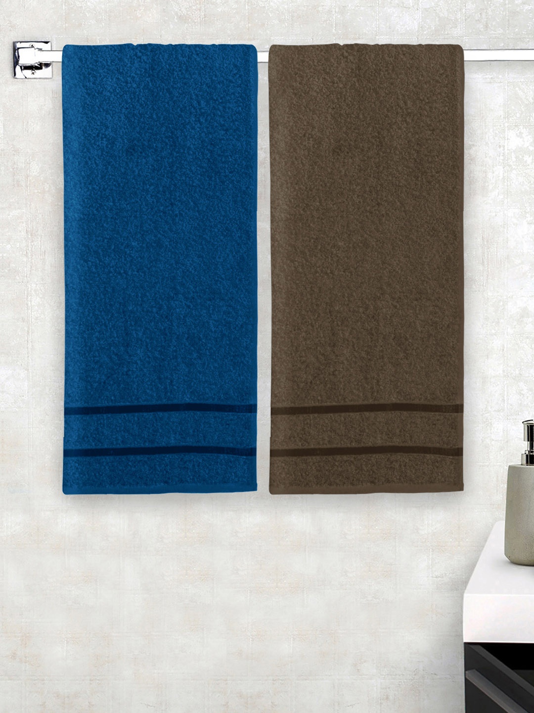 Story@home Set Of 2 Navy Blue Brown Solid 450GSM Pure Cotton Medium Size Bath Towels
Story@home Set Of 2 Navy Blue Brown Solid 450GSM Pure Cotton Medium Size Bath Towels