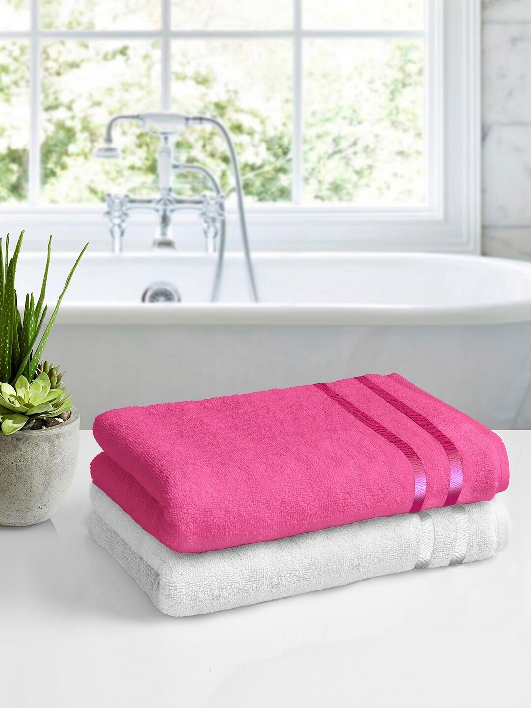 Story@home Set Of 2 White & Pink Solid 450 GSM Super Absorbent Cotton Medium Bath Towels
Story@home Set Of 2 White & Pink Solid 450 GSM Super Absorbent Cotton Medium Bath Towels