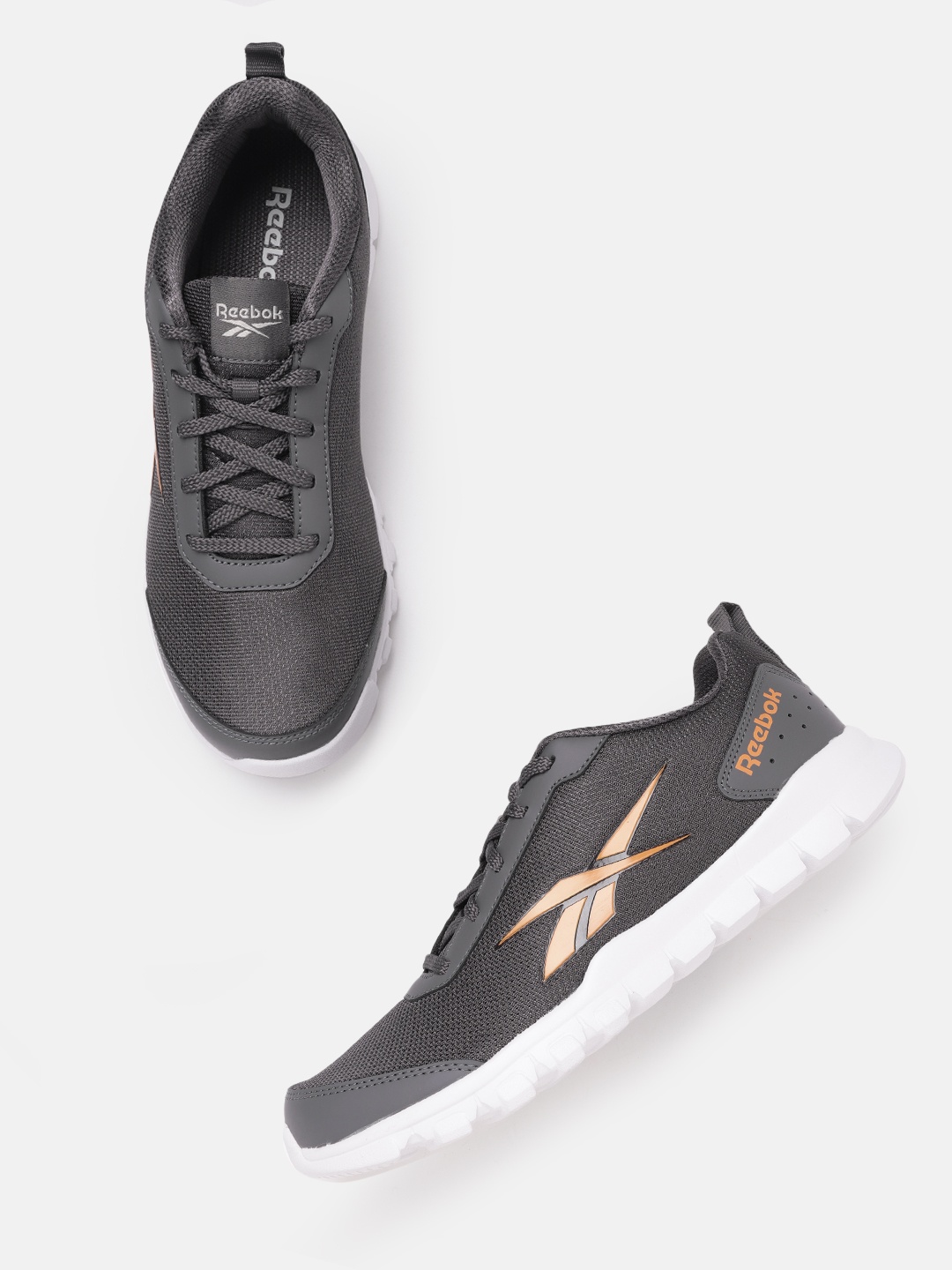 Reebok Men Grey & Orange Woven Design Ultralite Technology Revolution Training Shoes
Reebok Men Grey & Orange Woven Design Ultralite Technology Revolution Training Shoes