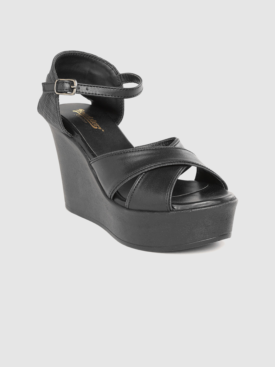 Roadster Black Solid Criss Cross Wedges
Roadster Black Solid Criss Cross Wedges