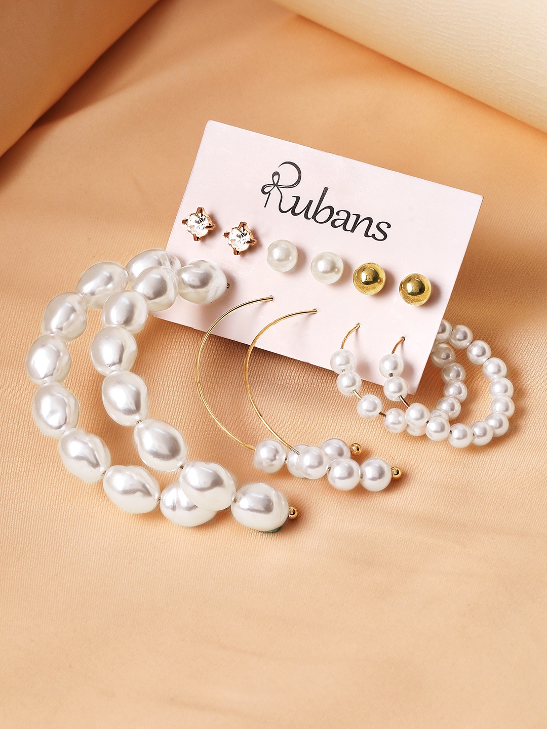 TOKYO TALKIES X rubans FASHION ACCESSORIES Set of 6 Gold-Plated & White Drop Earrings
TOKYO TALKIES X rubans FASHION ACCESSORIES Set of 6 Gold-Plated & White Drop Earrings