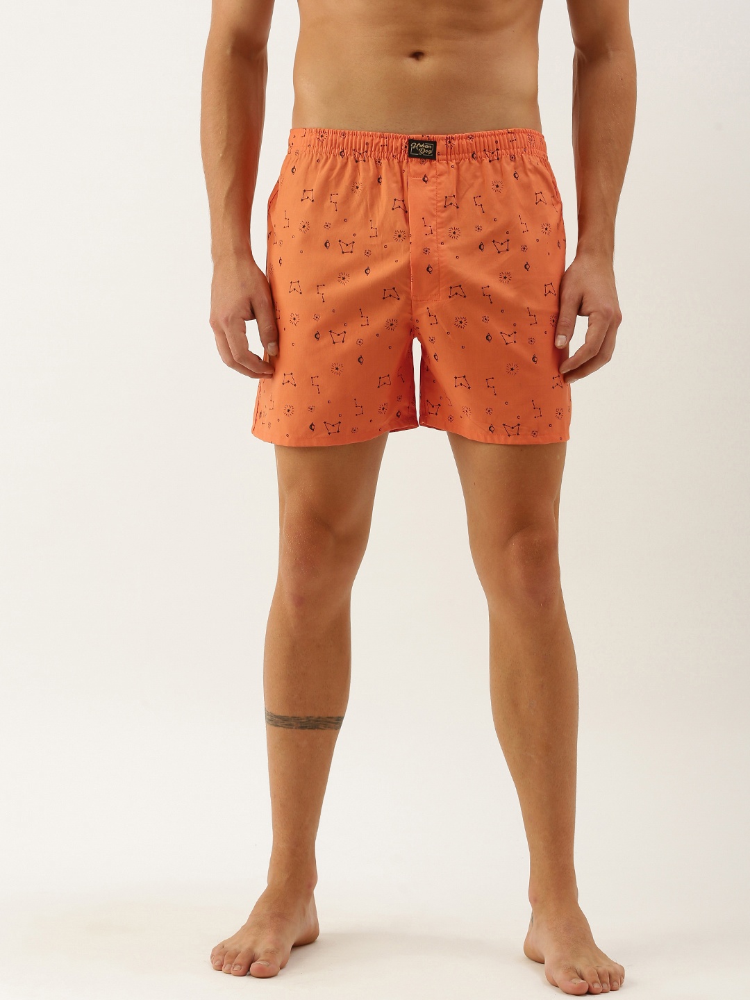 Urban Dog Men Orange Printed Boxers