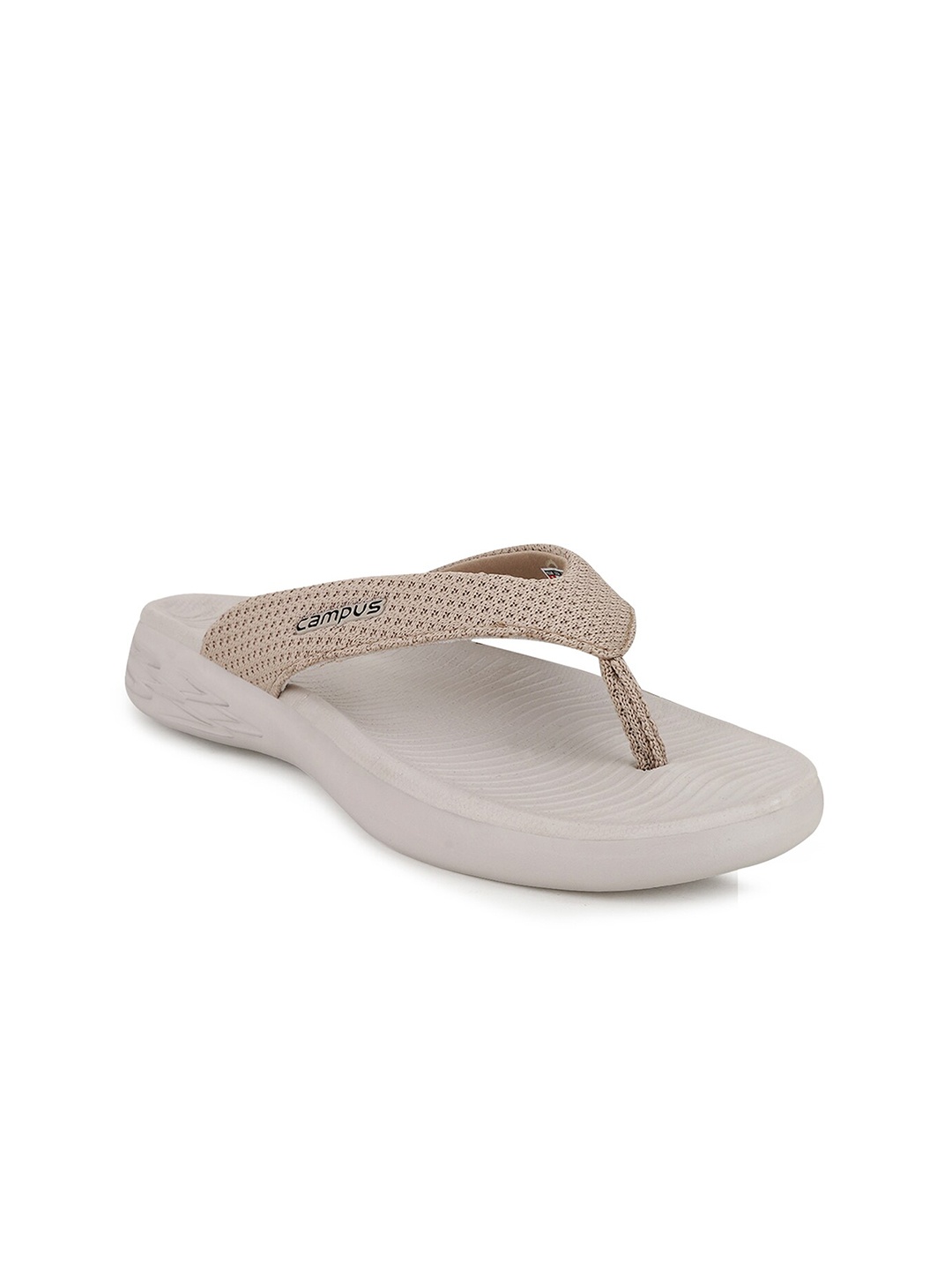 Campus Women Beige Solid Thong Flip-Flops