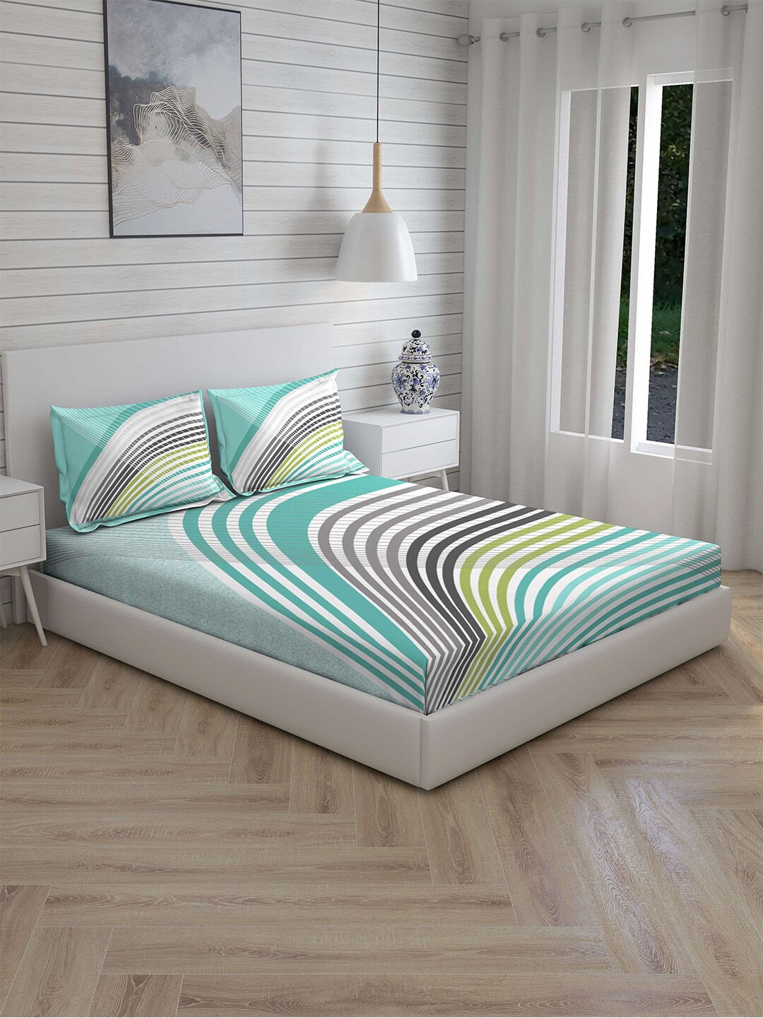 Boutique Living India Blue & White Abstract 144 TC Cotton 1 King Bedsheet with 2 Pillow Covers
Boutique Living India Blue & White Abstract 144 TC Cotton 1 King Bedsheet with 2 Pillow Covers