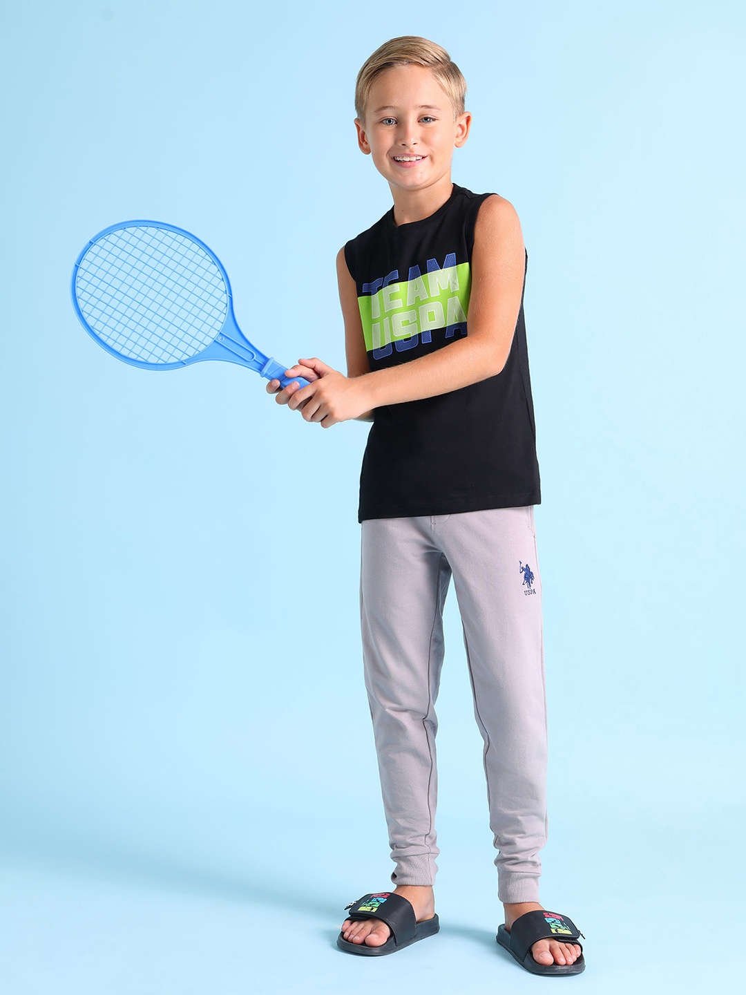 U.S. Polo Assn. Kids Boys Black & Yellow Cotton Brand Logo Print Lounge T-shirt
U.S. Polo Assn. Kids Boys Black & Yellow Cotton Brand Logo Print Lounge T-shirt